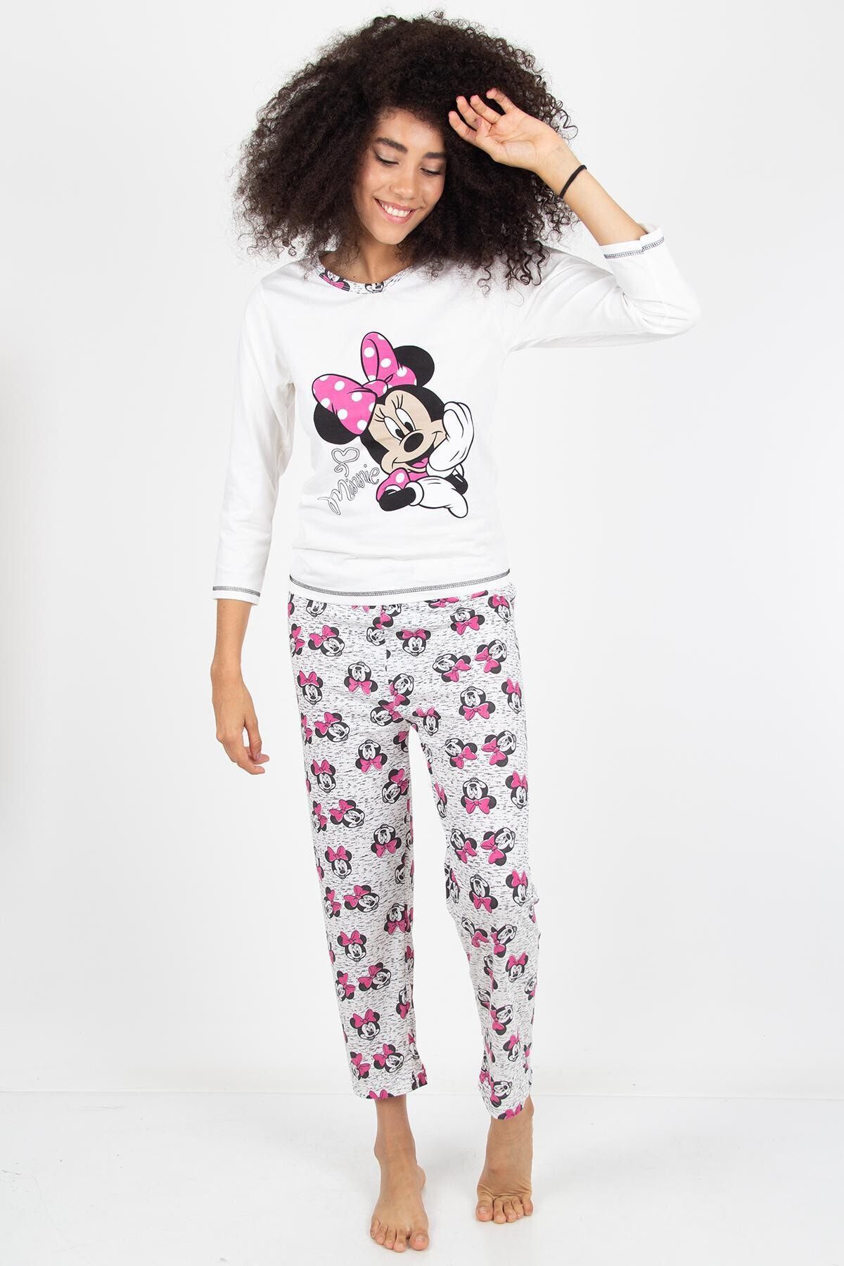 Morpile Kadın Beyaz Baskili Pijama Takimi A1202