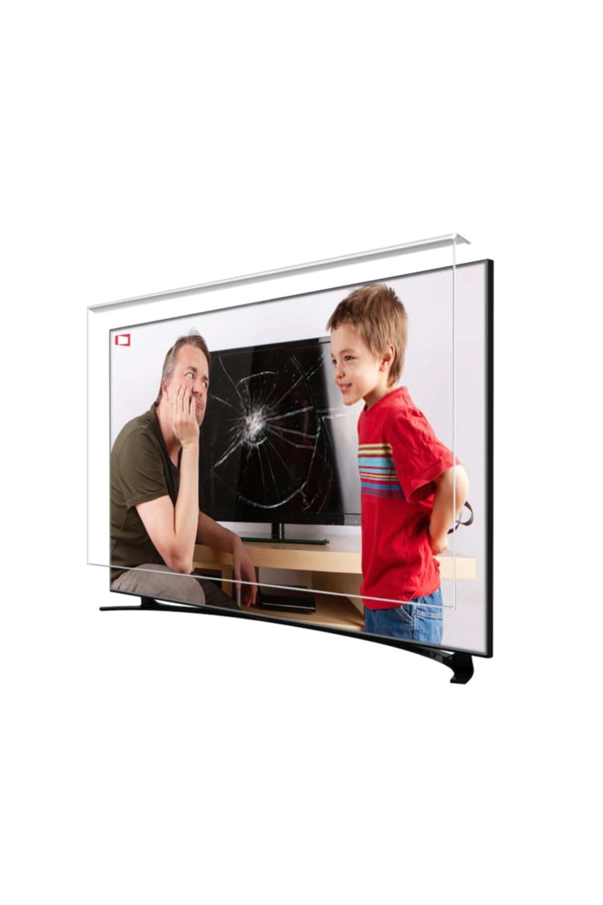 White Glass 43" (inç) CURVED TV Ekran Koruyucu