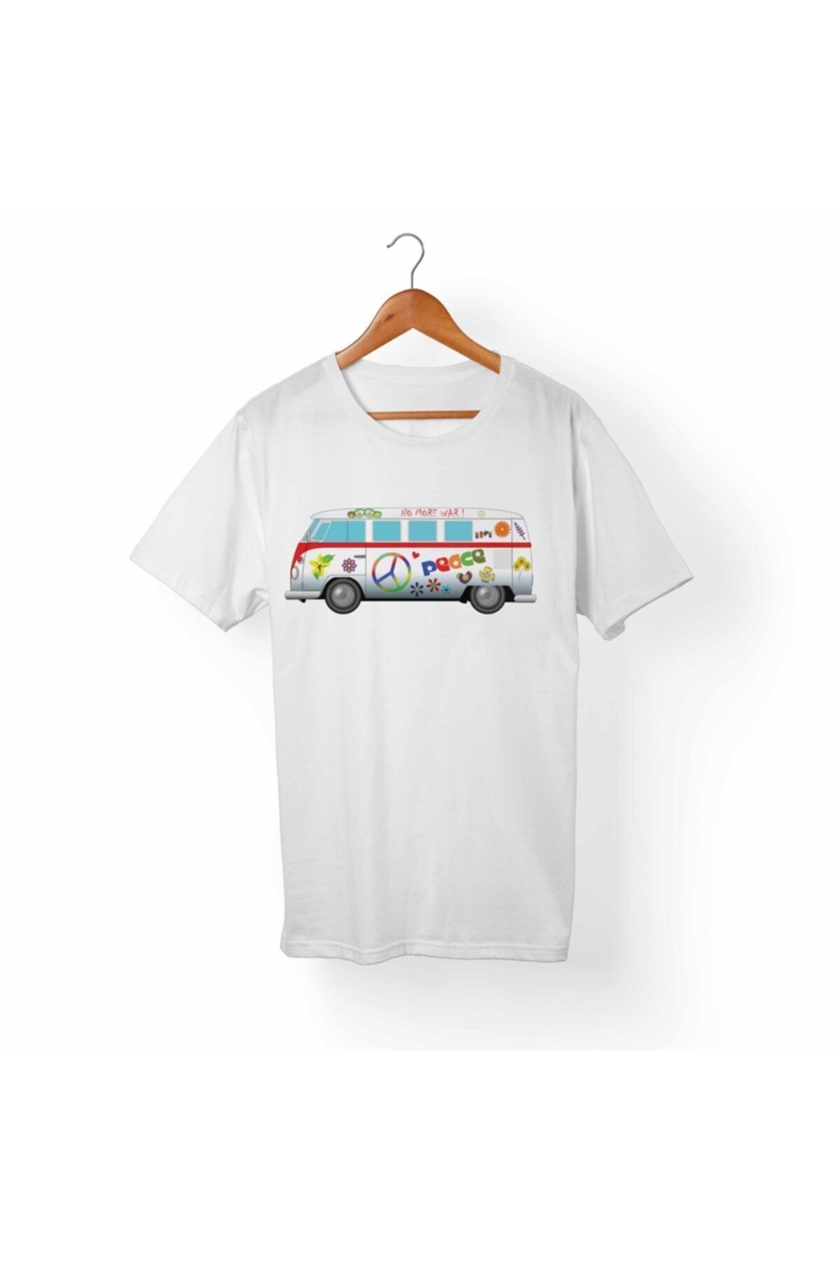 Alfa Tshirt Unisex Beyaz Vw Bus-hippie Tişört