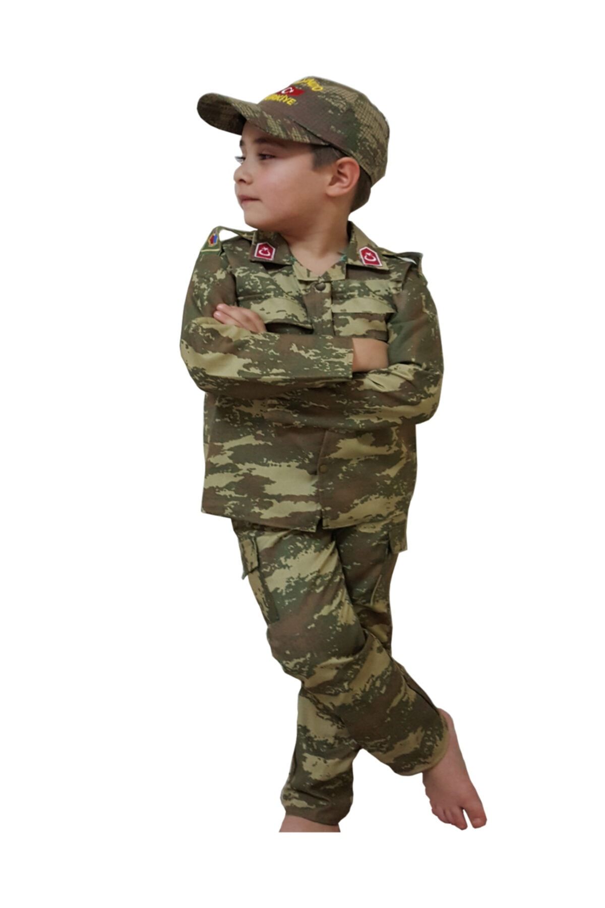 DEHAMODA Çocuk Haki Askeri Kostüm 5'li