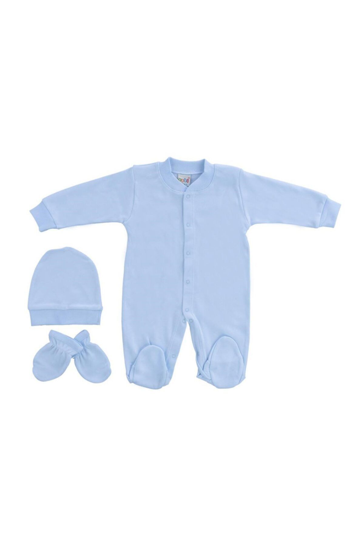 Sebi Bebe Erkek Bebek Mavi 3'lü Tulum 4001