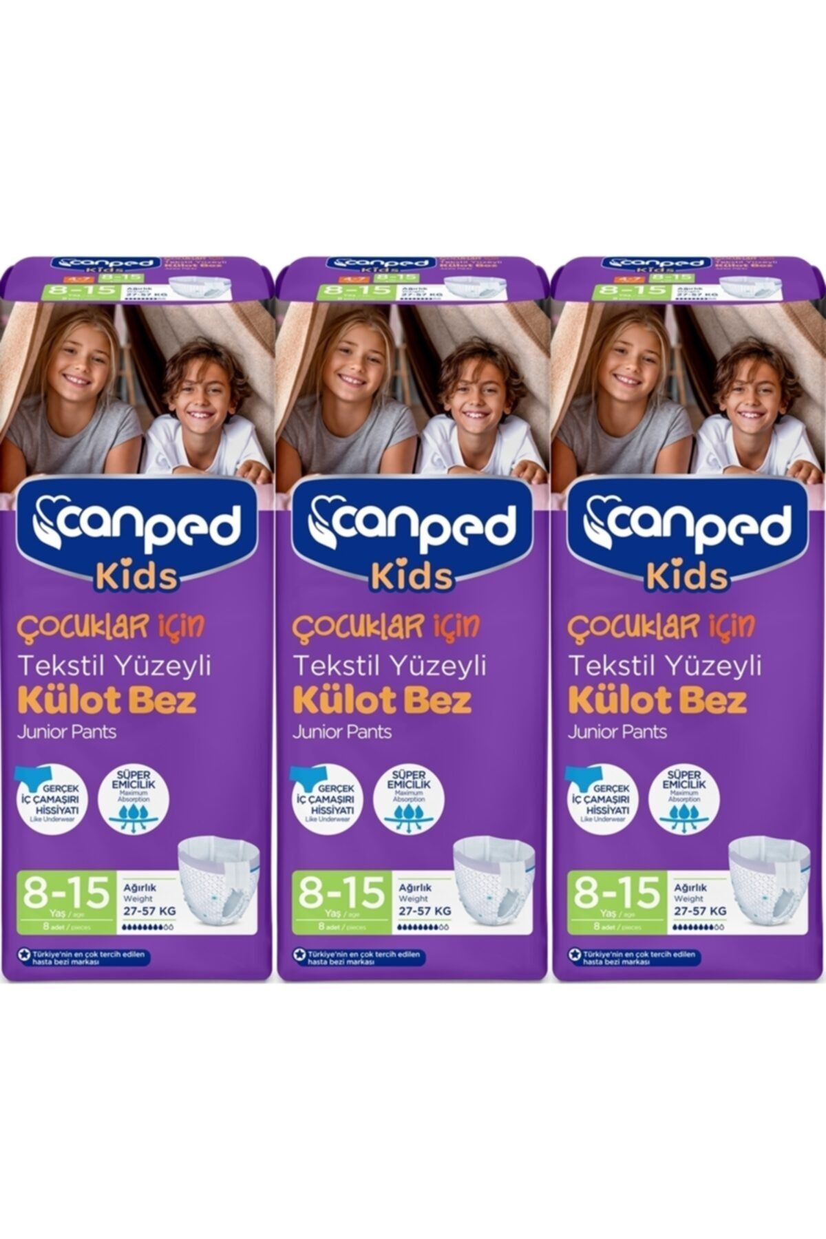 Canped Kids Külot Bez 8-15 Yaş 27-57 Kg 3 X 8 Adet