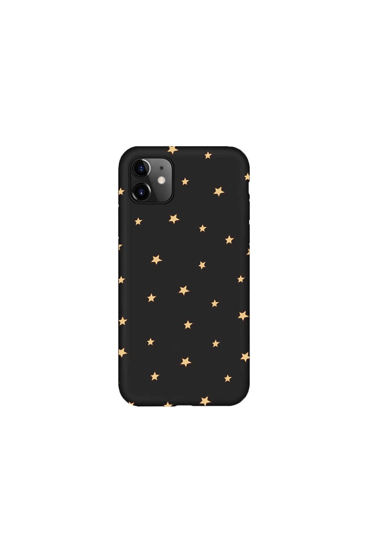 shoptocase Iphone11 Siyah Lansman Yıldızlar Telefon Kılıfı