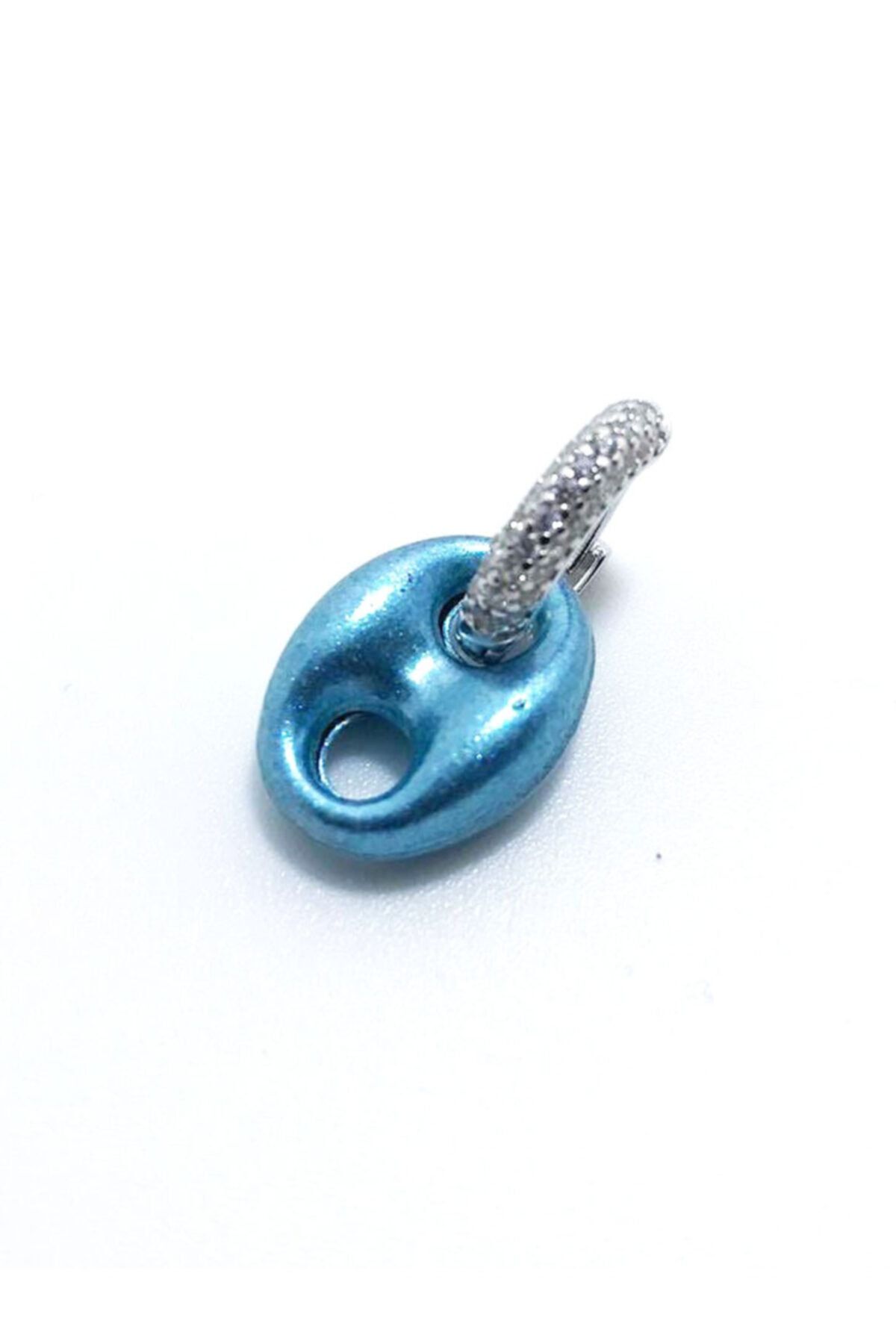 silverster collection Gümüş Bebe Mavisi Düğme Küpe - Tek