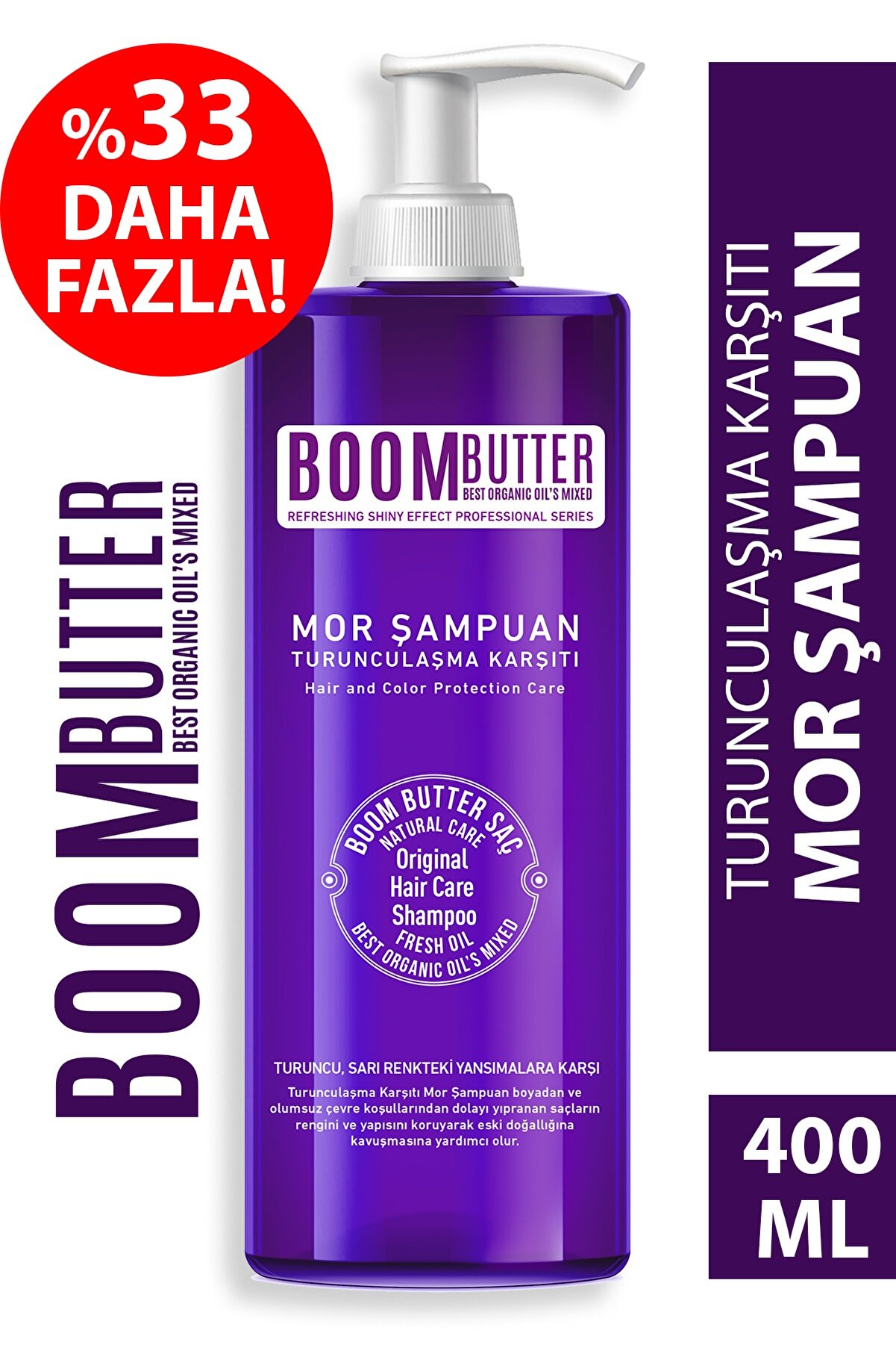 Boom Butter Turunculaşma Karşıtı Mor Şampuan 400 ML