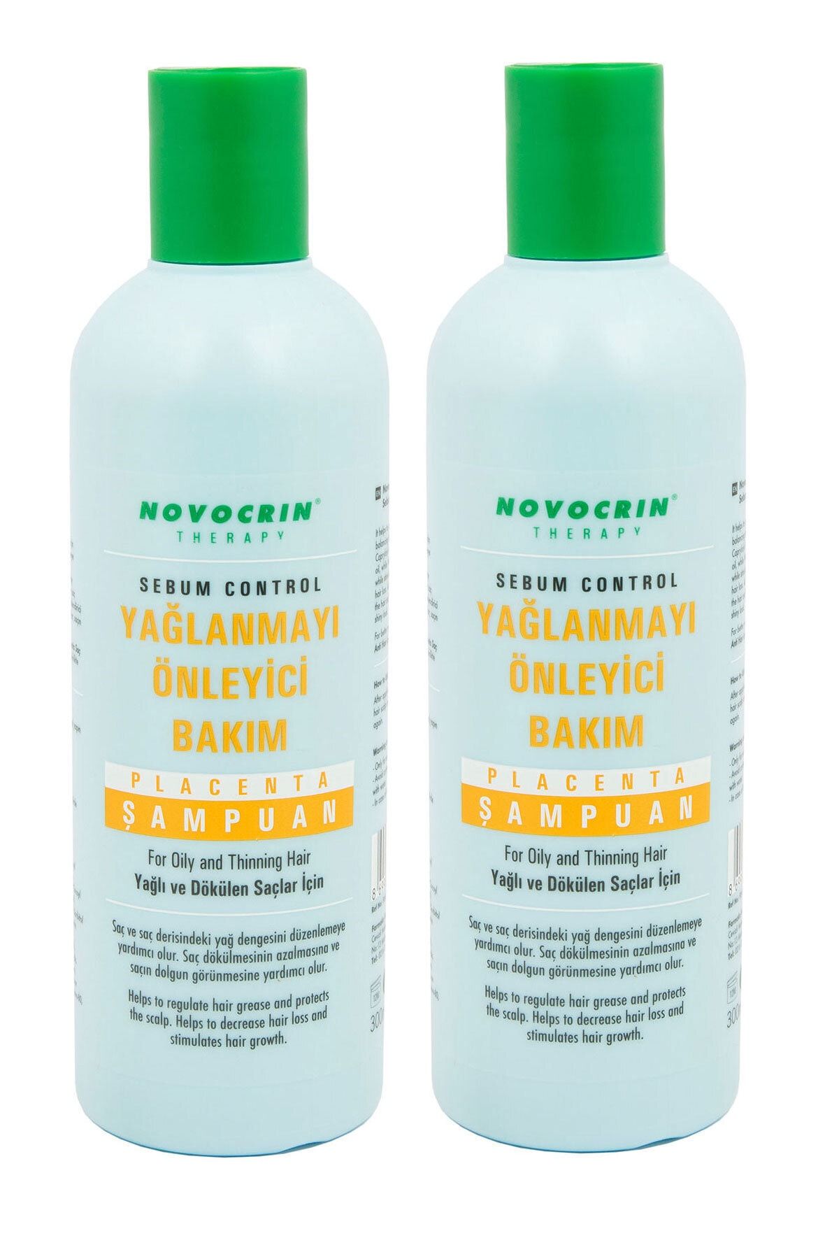 Novocrin Placenta Yağlı ve Dökülen Saçlar İçin Şampuan 300 ml 2 Adet