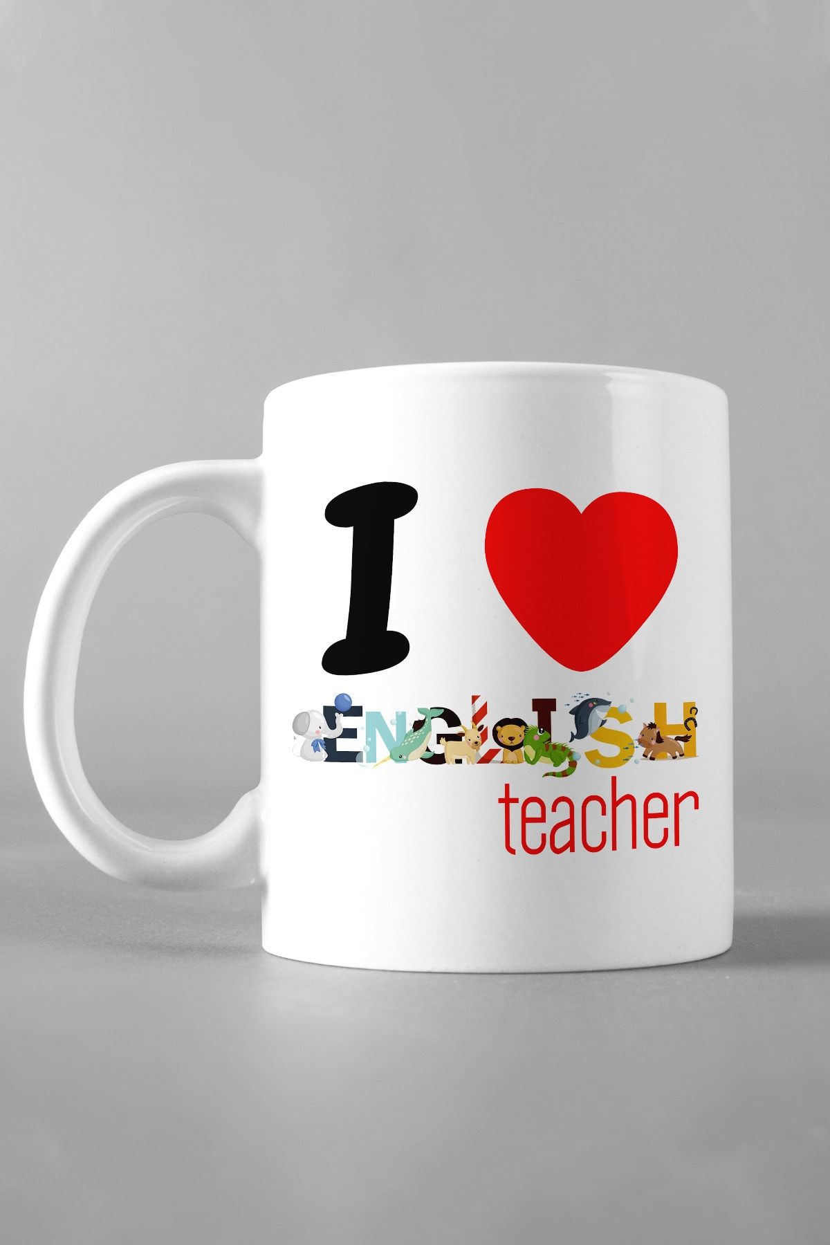 Hediyexpres En Güzel 24 Kasım Ingilizce Öğretmeni Öğretmenler Günü Için I Love Baskılı Kupa Bardak