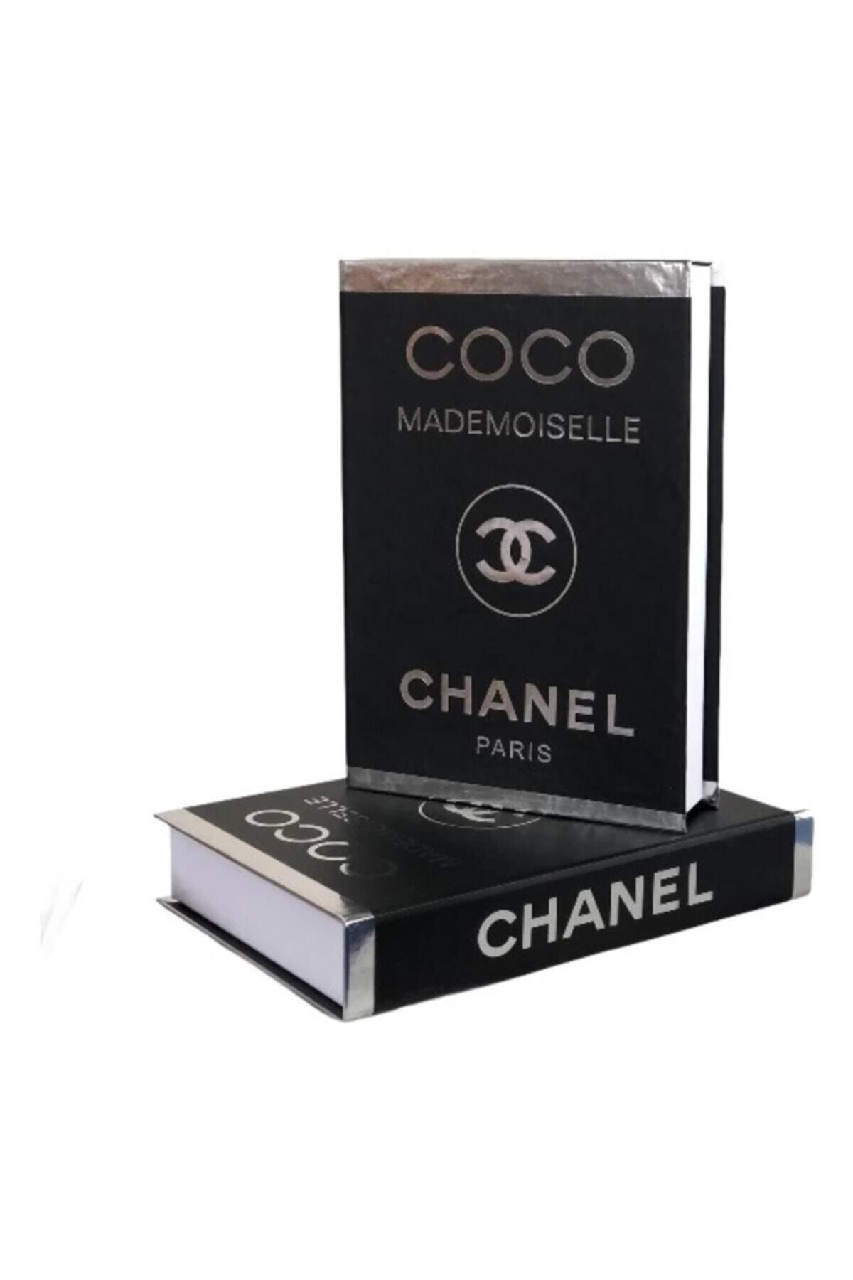 Genel Markalar Chanel Coco Mademoiselle Dekoratif Kitap Kutu - Gümüş/siyah