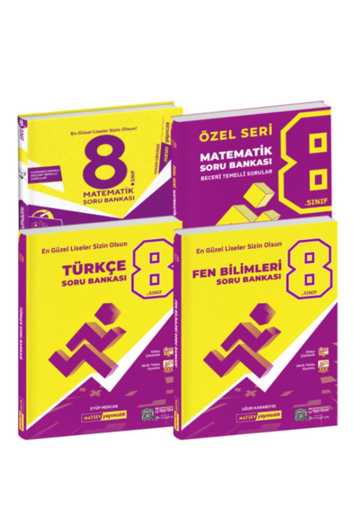 Matsev Yayıncılık 8.sınıf Matematik+özel Seri+fen+türkçe Soru Bankası