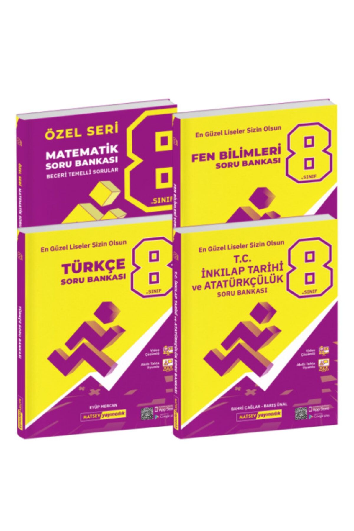 Matsev Yayıncılık 8.sınıf Matematik Özel Seri+fen+türkçe+inkılap Soru Bankası