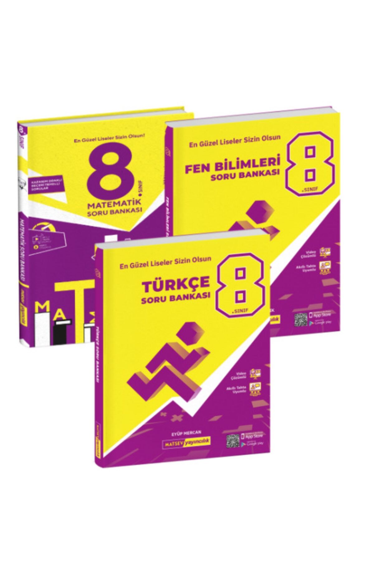 Matsev Yayıncılık 8.sınıf Matematik + Fen Bilimleri + Türkçe Soru Bankası