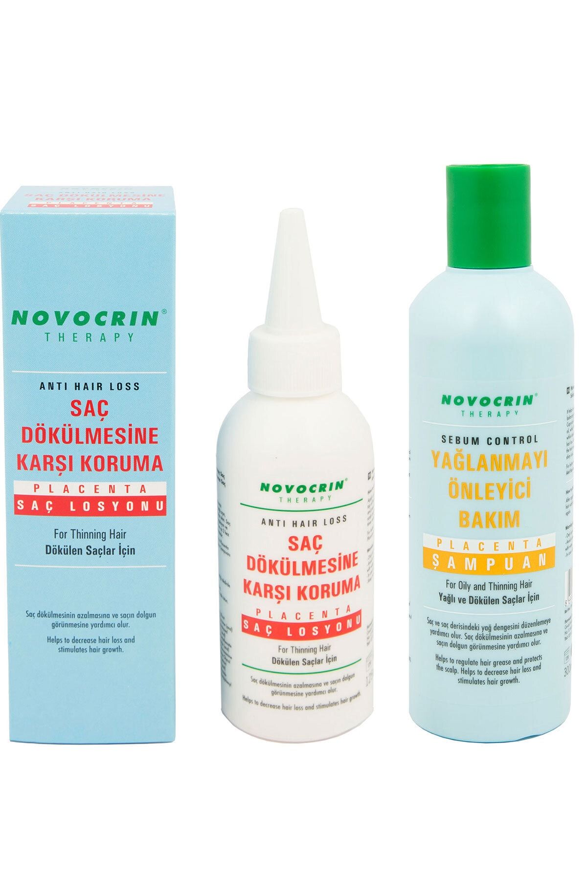 Novocrin Placenta Dökülen Saçlar için Losyon & Yağlı Dökülen Saçlar Şampuan 300 Ml