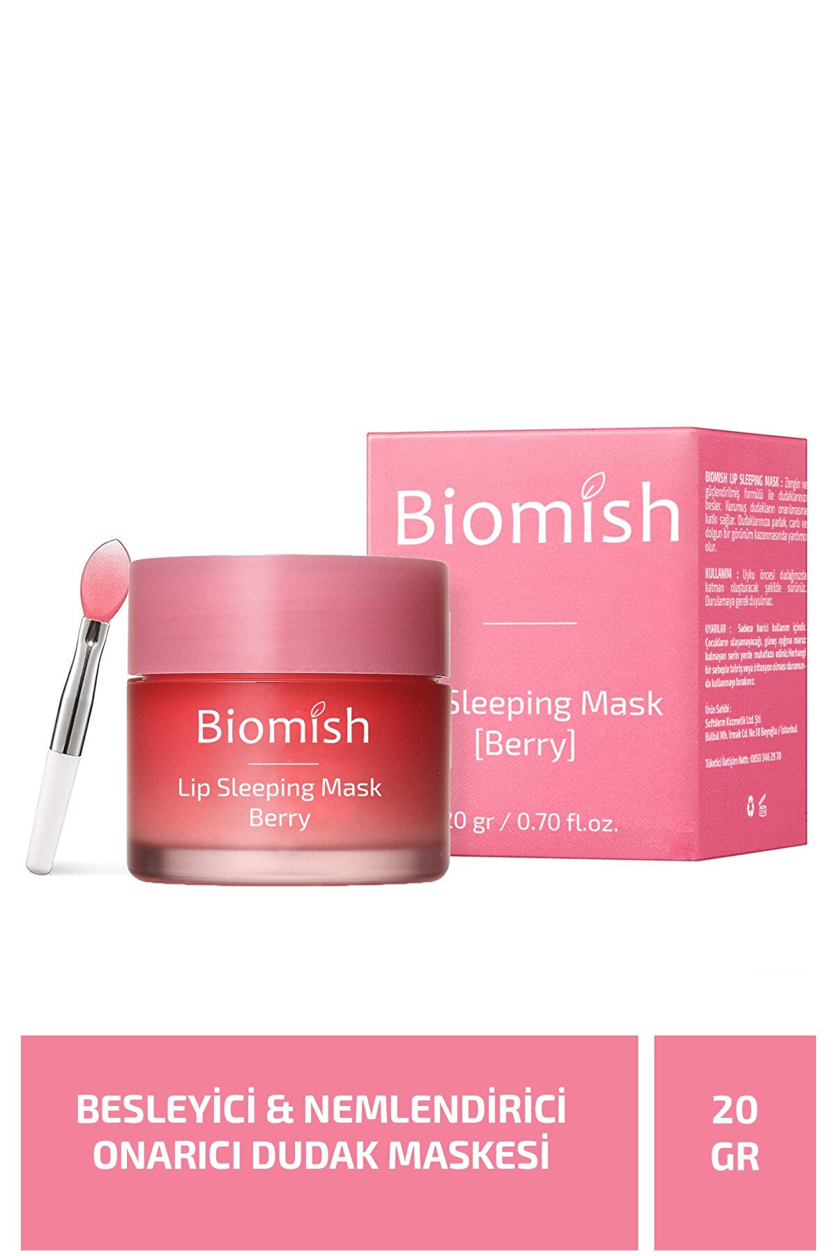 Biomish Lip Sleeping Mask (berry) Dudak Bakım Uyku Maskesi 20 gr