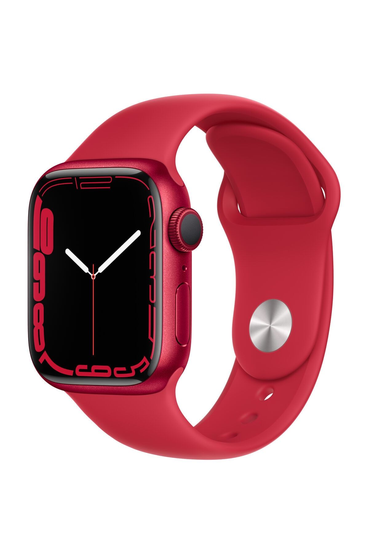 Apple Watch Series 7 41mm GPS Kırmızı Alüminyum Kasa ve Kırmızı Spor Kordon (Apple Türkiye Garantili)