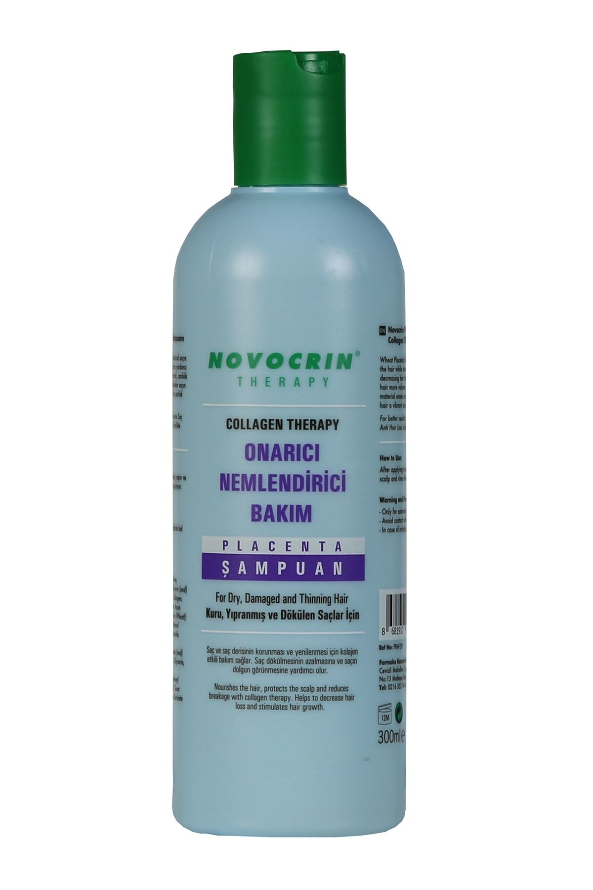 Novocrin Placenta Collagen Therapy Onarıcı Nemlendirici Bakım Şampuanı 300 ml