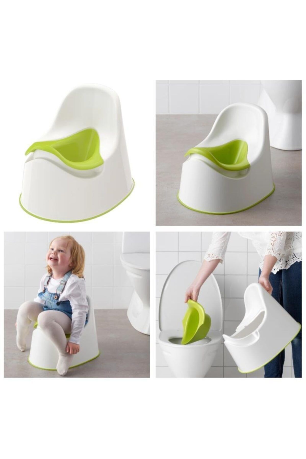 IKEA Lockıg Bebek Çocuk Lazımlık Yeşil-beyaz
