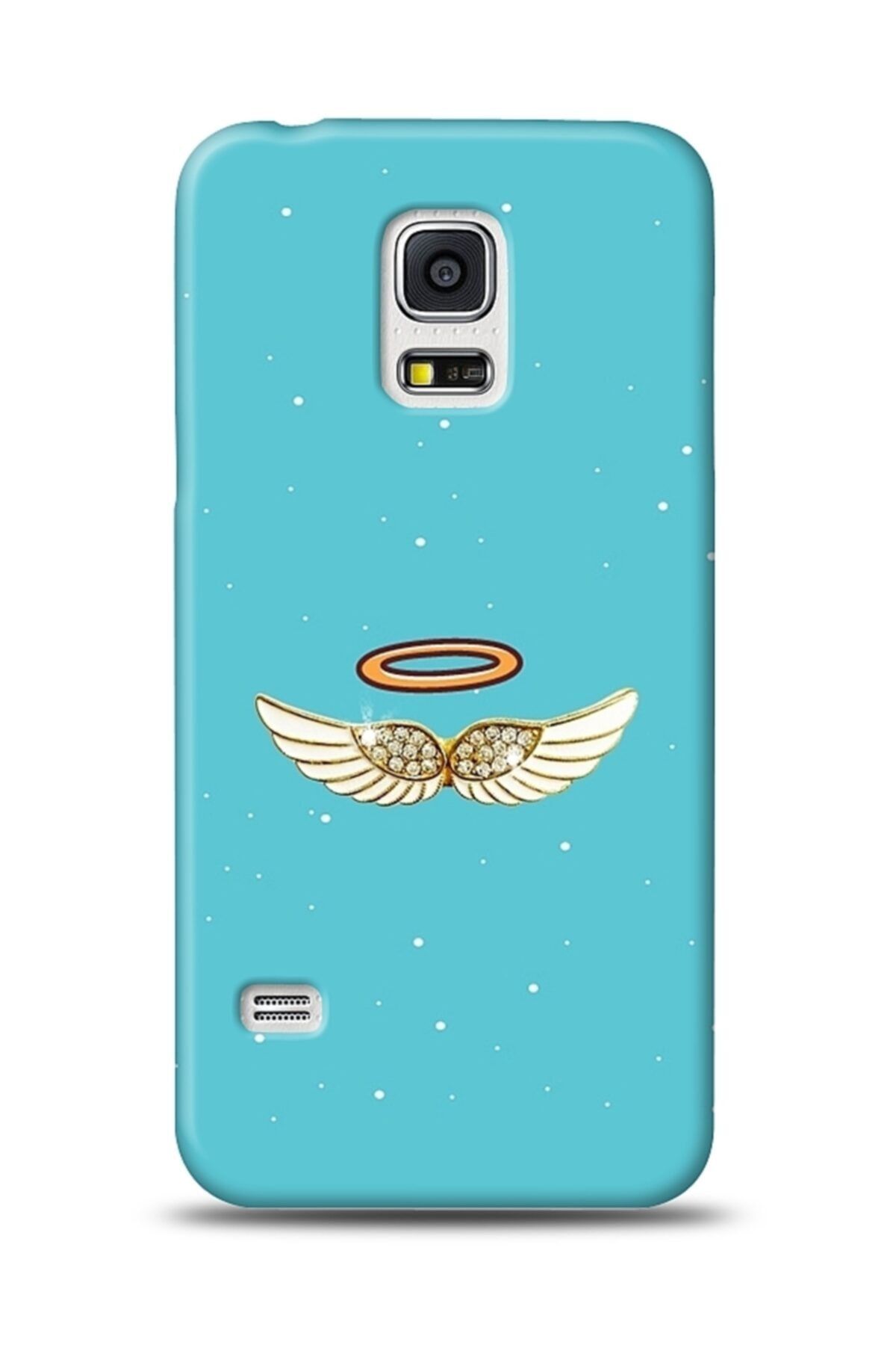 Mobilcadde Samsung Galaxy S5 Blue Angel Taşlı Resimli Kılıf