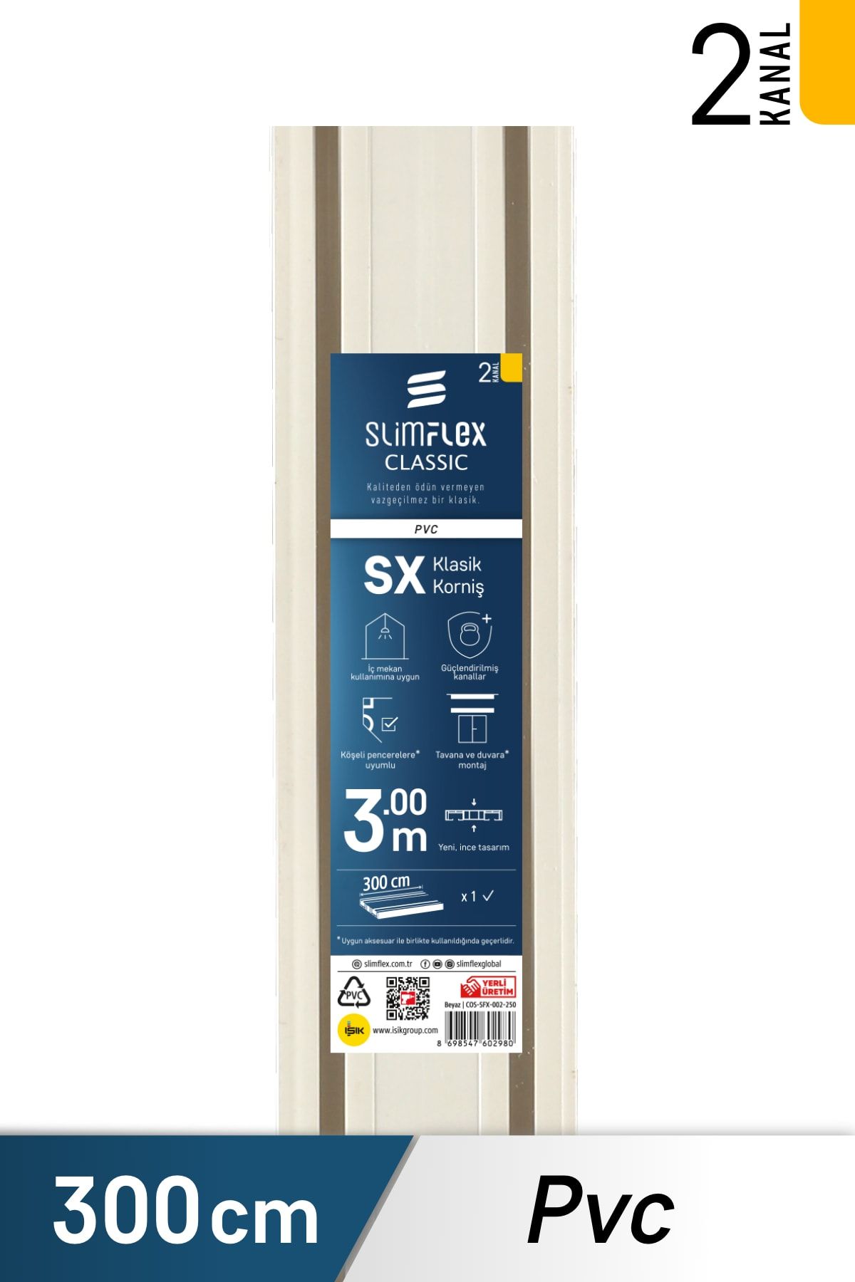 SlimFlex Classic SX PVC Korniş 2-Kanallı 300 cm