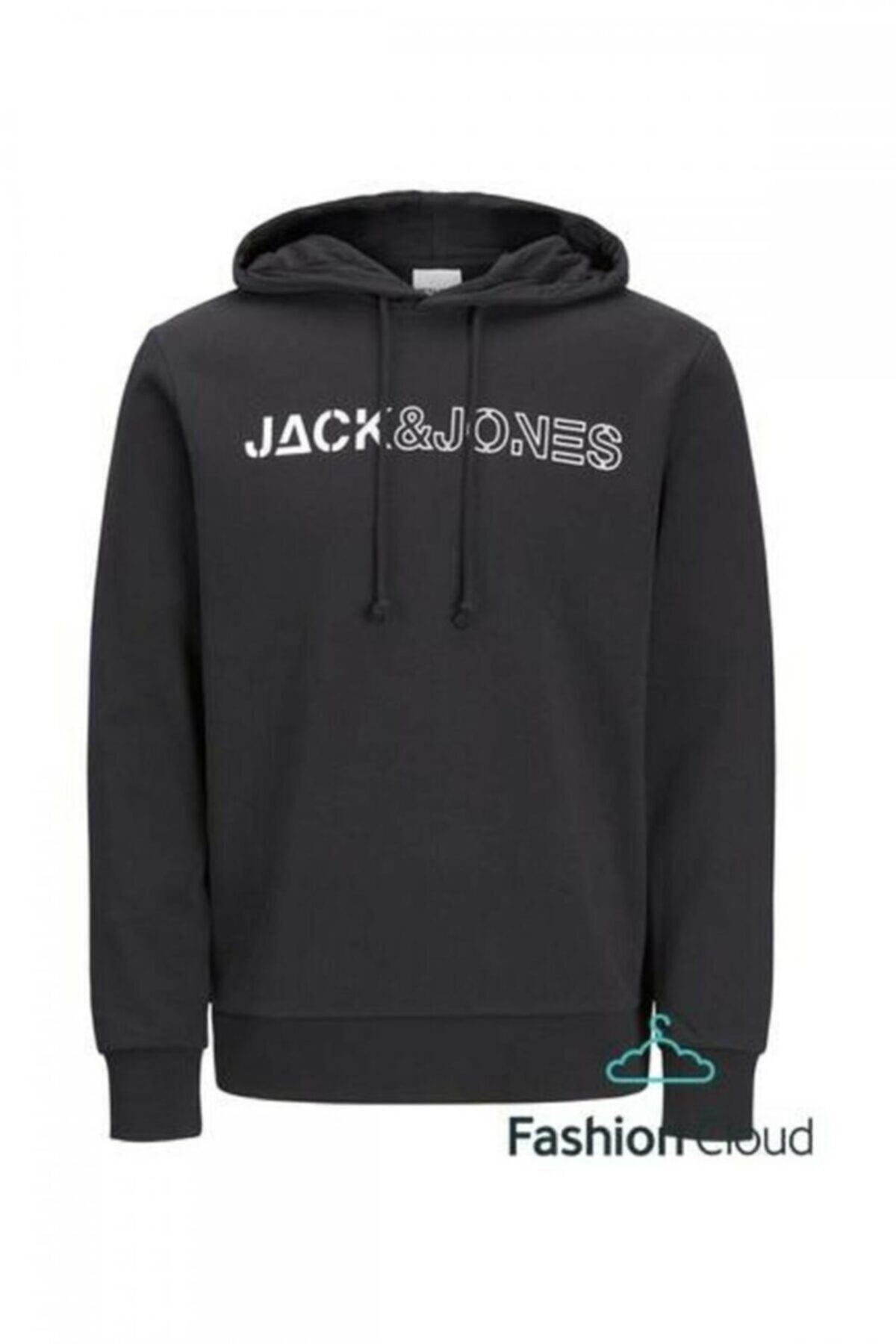 Jack & Jones Jack&jones Erkek 12201855 Jcomade Sweat Hood Siyah-beyaz
