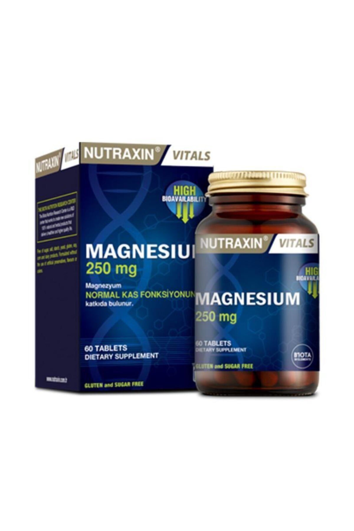 Nutraxin Magnesium Citrate 250 Mg Takviye Edici Gıda 60 Tablet