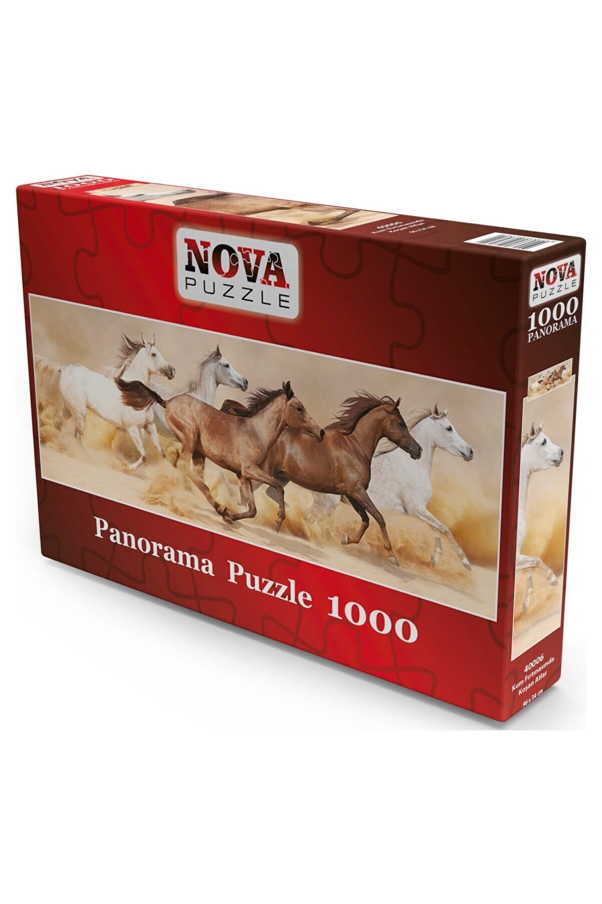 Nova Puzzle Kum Fırtınasında Koşan Atlar Panorama Puzzle  1000 Parça