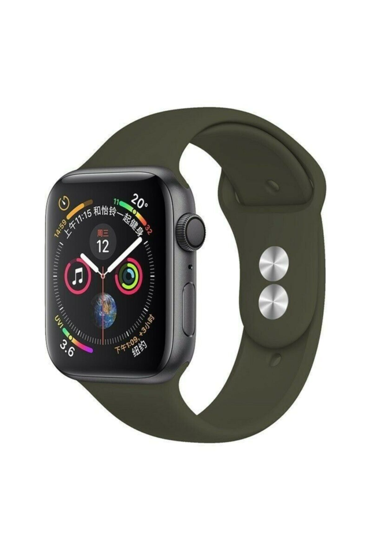 Bilişim Aksesuar S/m Beden Apple Watch 2 3 4 5 6 7 Uyumlu Se 38 Mm 40 Mm Spor Sililkon Kordon