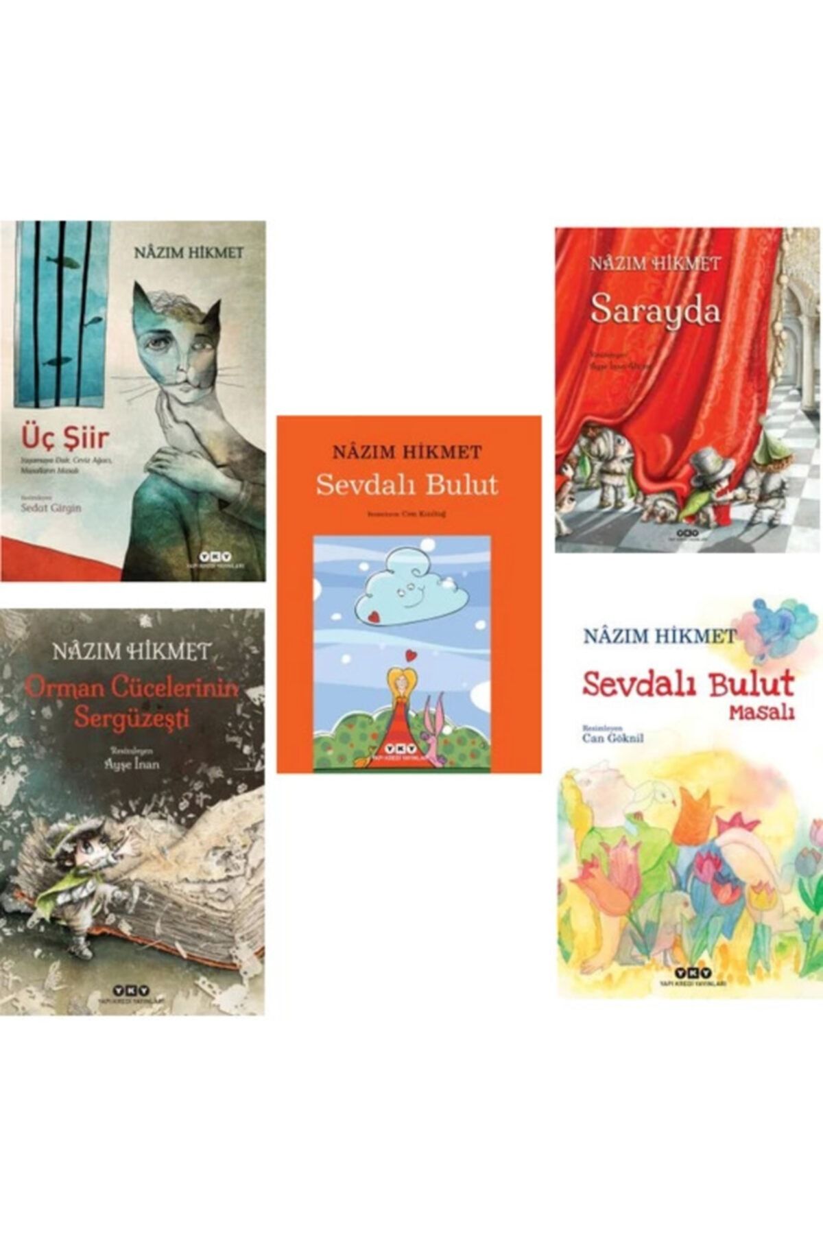 Yapı Kredi Yayınları Nazım Hikmet Çocuk Kitapları 5 Kitap Set - Üç Şiir - Sarayda - Sevdalı Bulut - Orman Cücelerinin