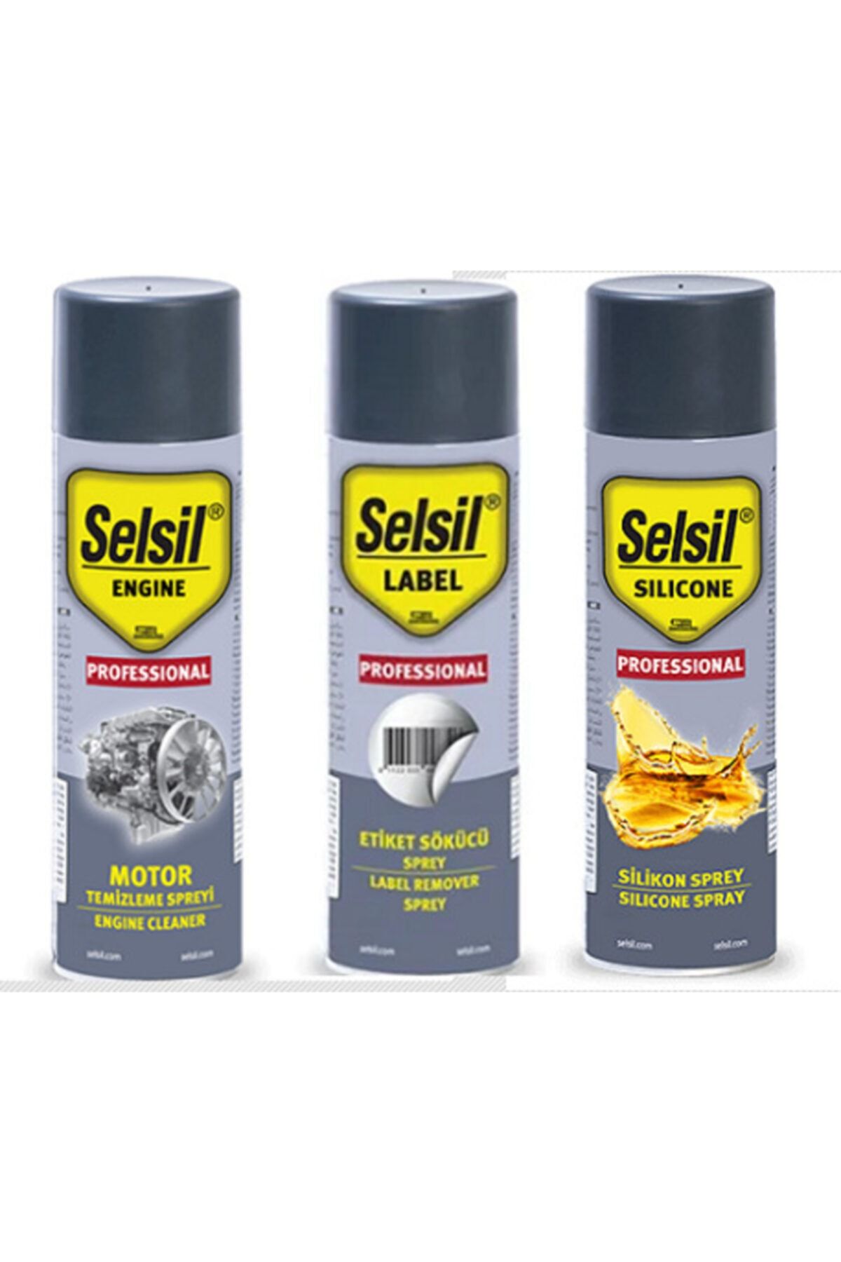 Selsil Motor Temizleme Spreyi 200 Ml - Silikon Sprey 200 Ml - Etiket Sökücü 200 Ml