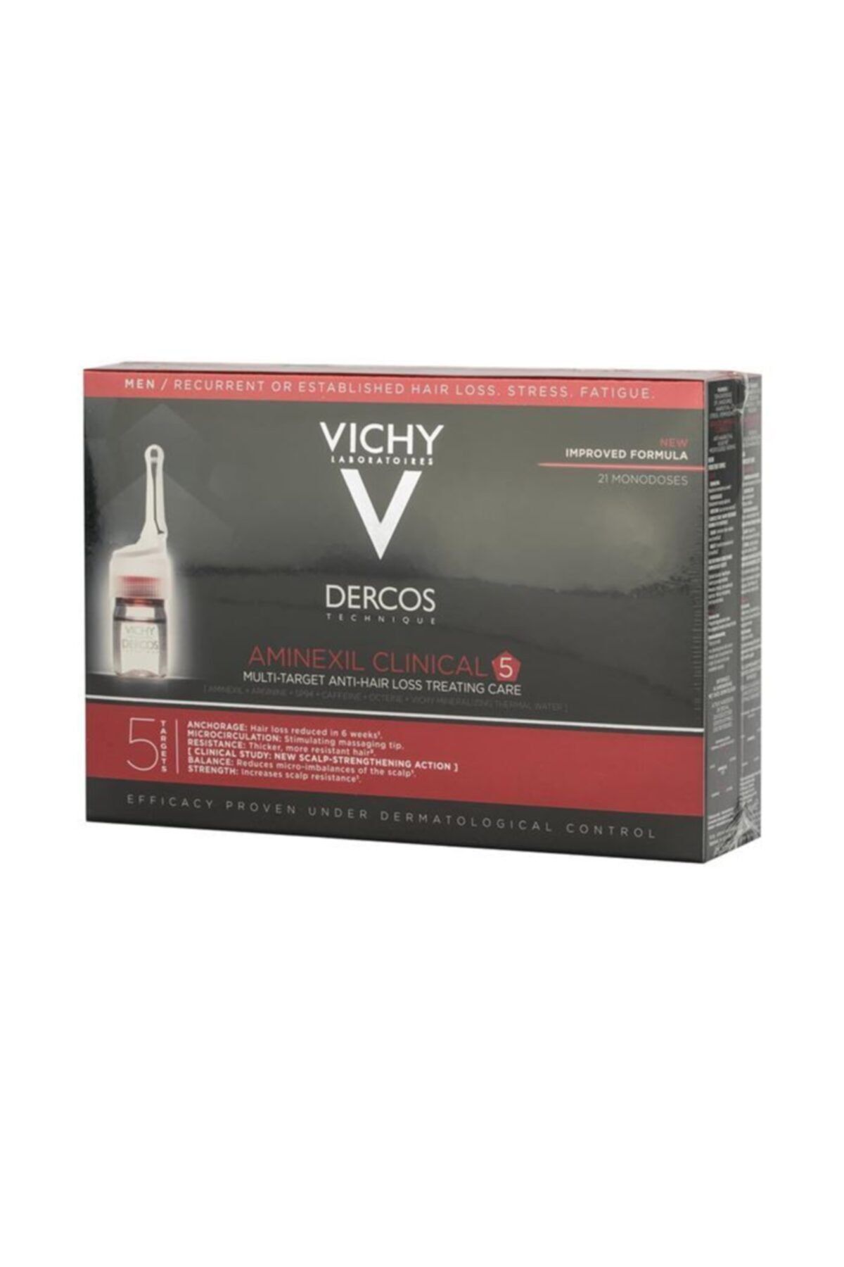 Vichy Erkekler İçin Geliştirilmiş Dökülme Karşıtı Dercos Aminexil Clinical 5 Süper Serumu 21x6ml