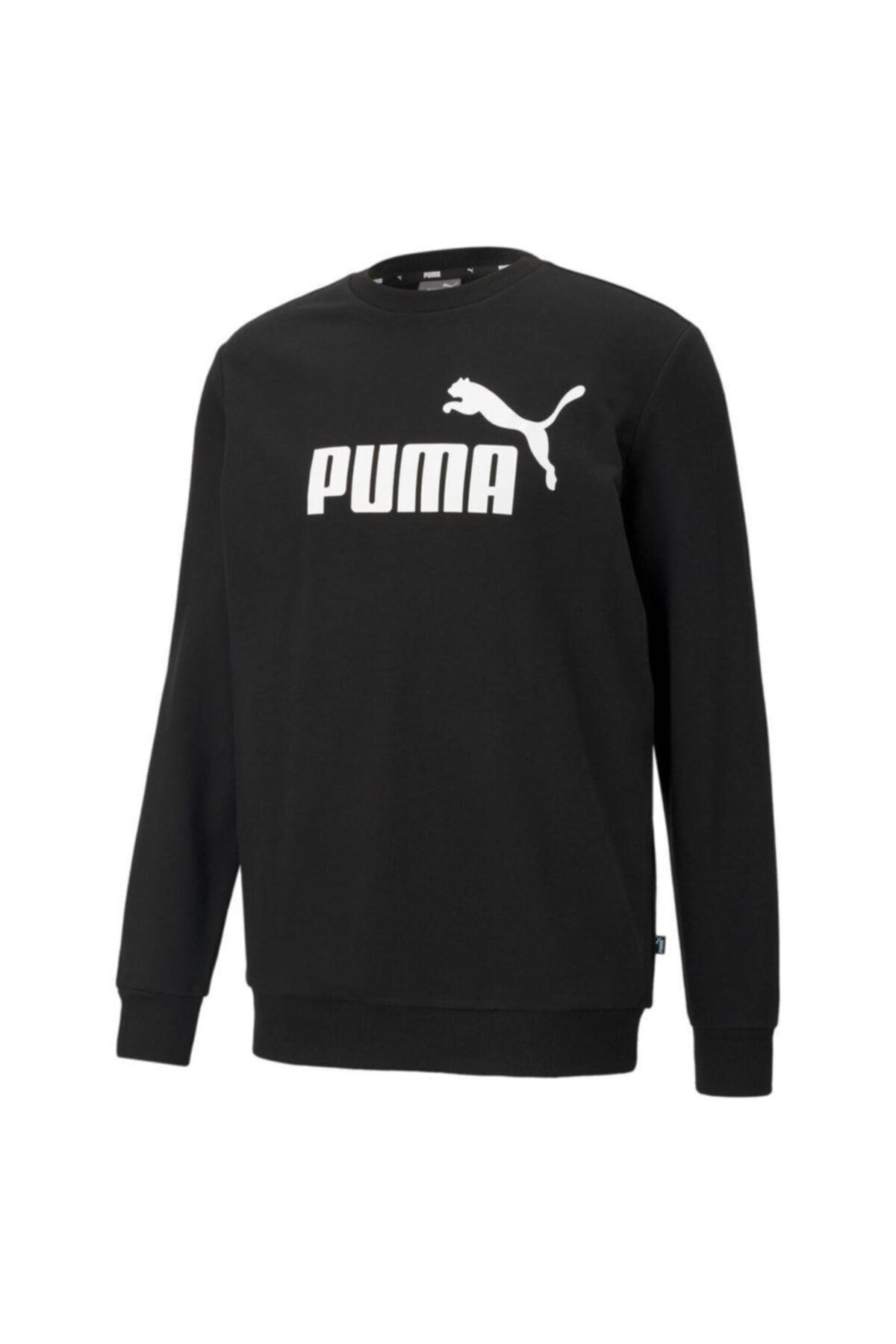 Puma Ess Big Logo Crew - Unisex Siyah Pamuklu Sweatshirt