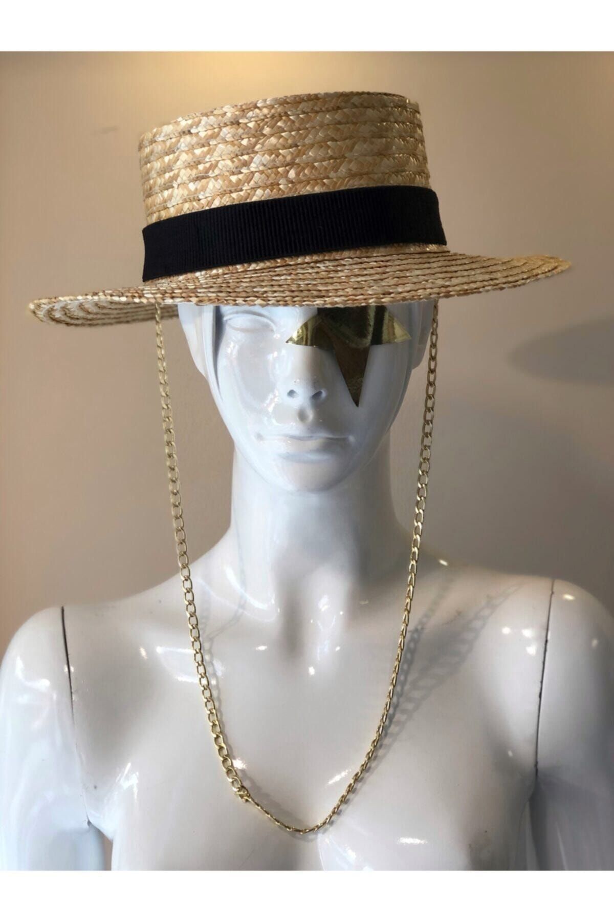 DESS DESIGN Boıte Straw Hat (zincirli Hasır Şapka )
