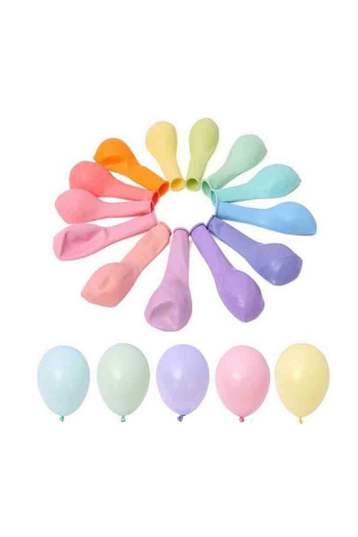 BalonEvi T122395 , Karışık Renk, 12 Makaron Balon 100'lü Paket