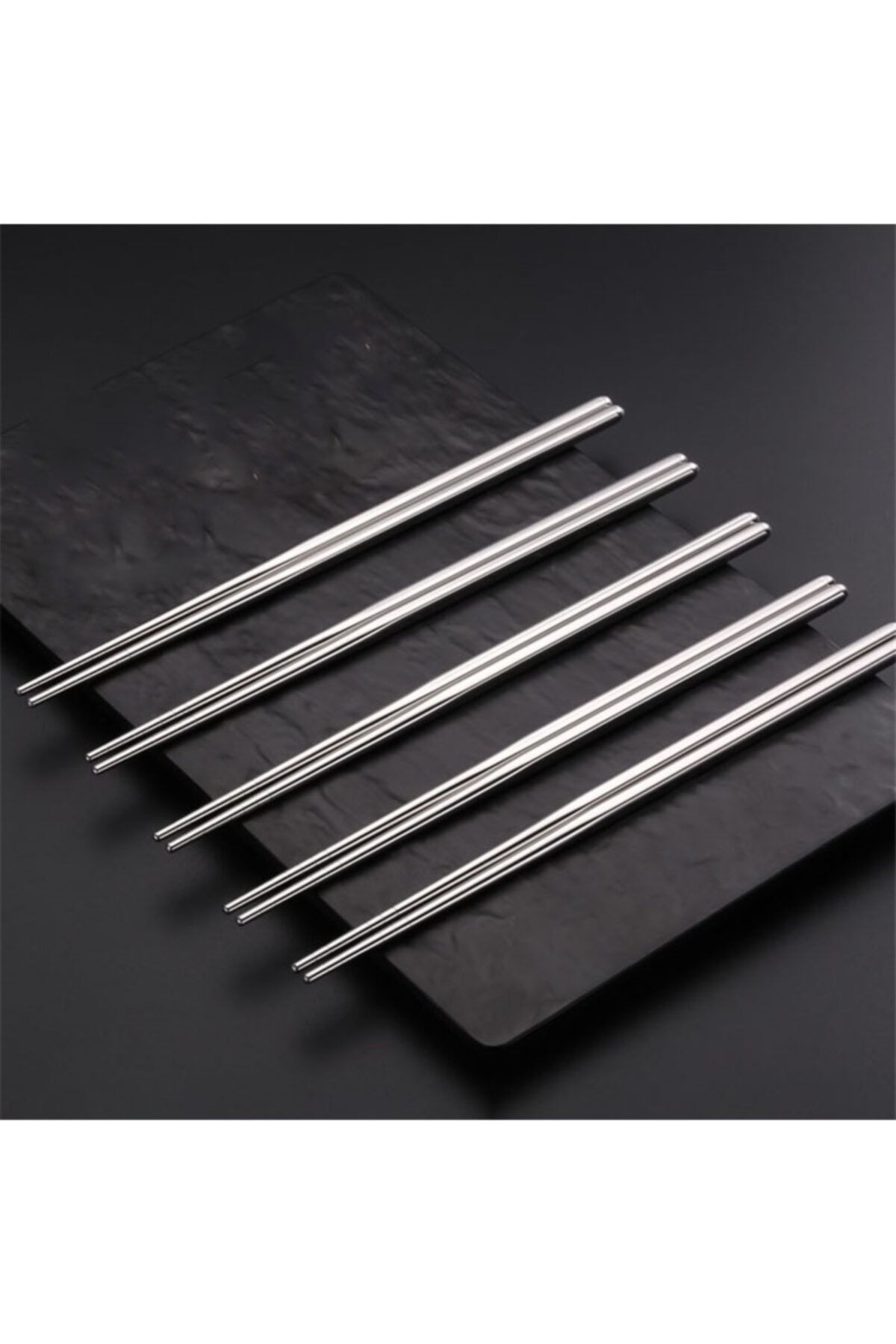 muustie Paslanmaz Çelik Metal 5 Takım Chopstick 22,5cm
