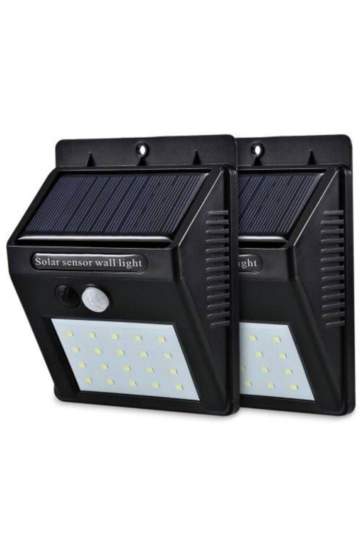 Jetcom Solar Lamba 20 Ledli Sensörlü Duvar Tipi Su Geçirmez Güneş Enerjili Led Sokak Bahçe Yol Lambası