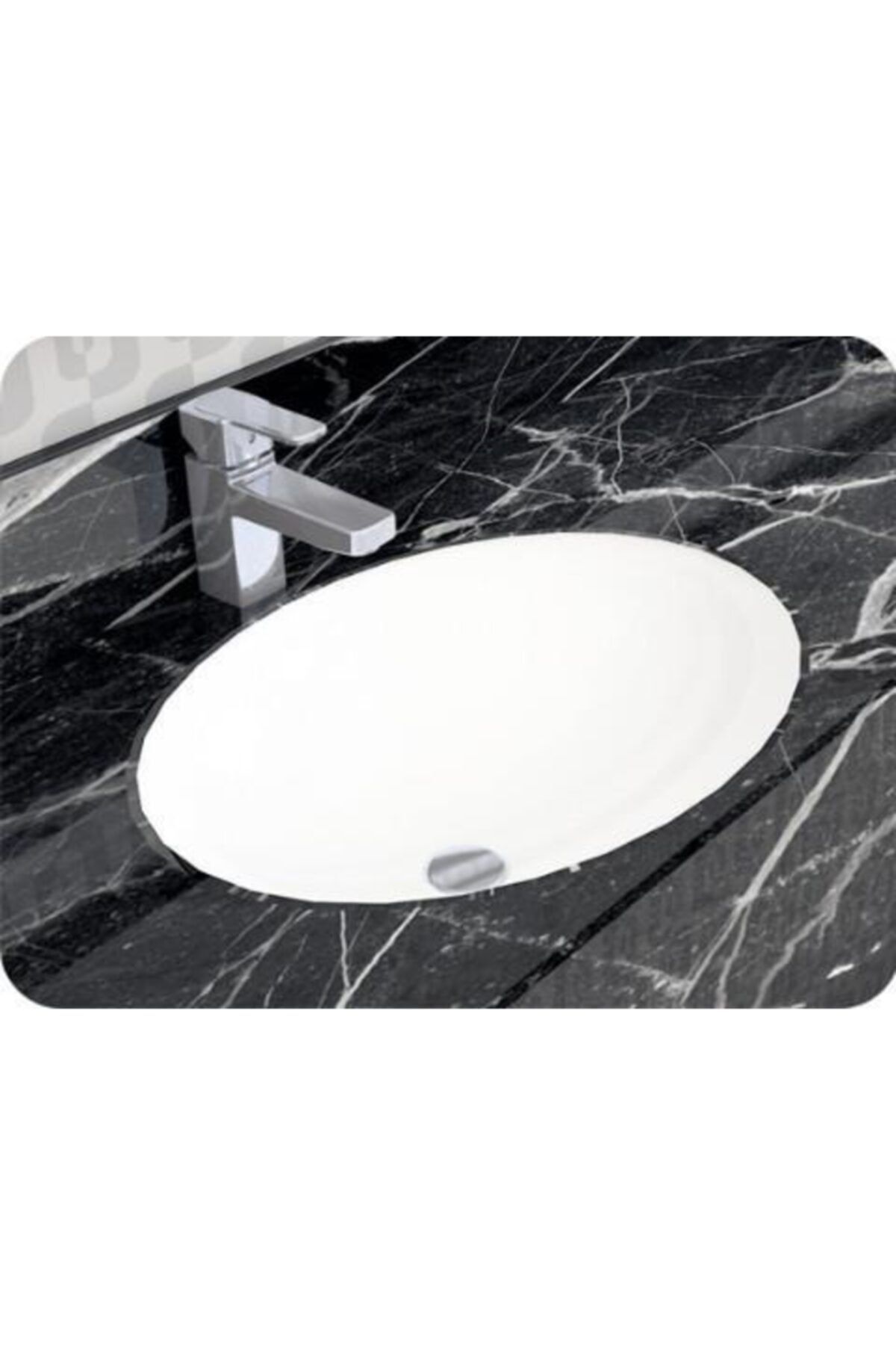ALVİT Hilton 37*47 Cm Tezgah Altı Oval Lavabo Yapıştırma