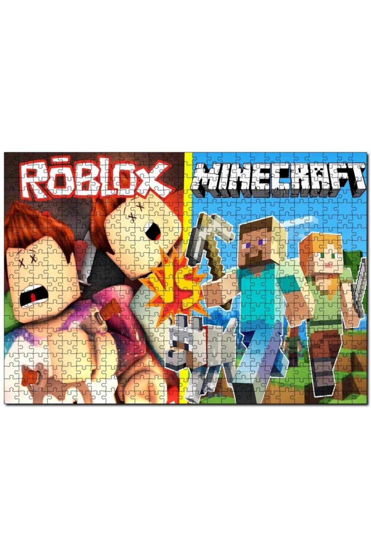 Cakapuzzle Roblox Ve Minecraft Çizgi Film Görseli 500 Parça Puzzle Yapboz Mdf Ahşap