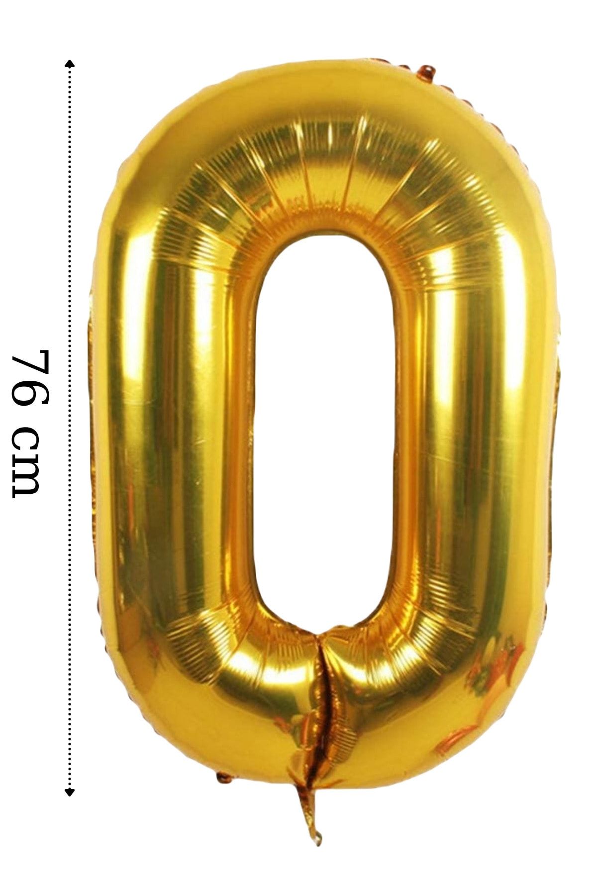 ELGALA Folyo Balon 0 Rakamı Helyum Balon 76 Cm Altın Renk