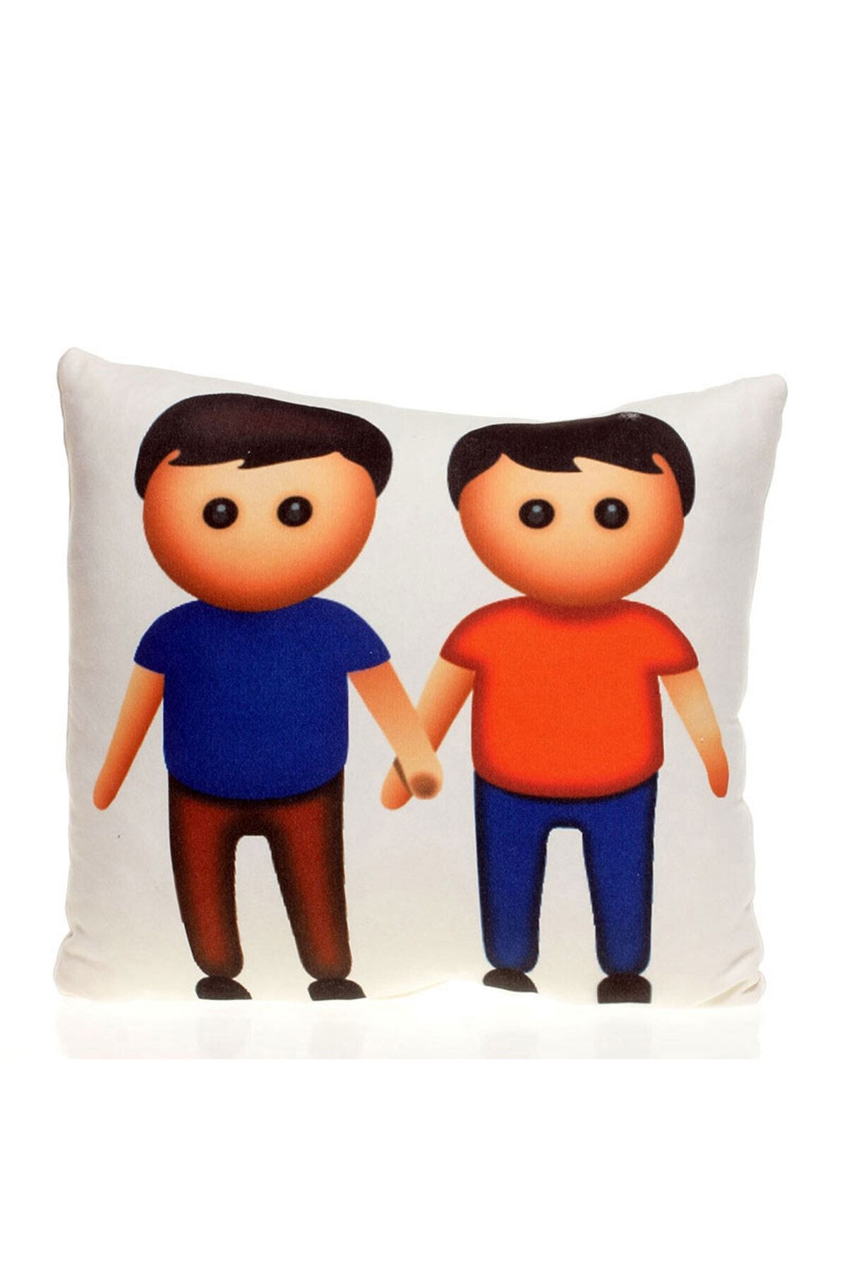 HEDİYE MUCİDİ İki Erkek Elele Emoji Yastık