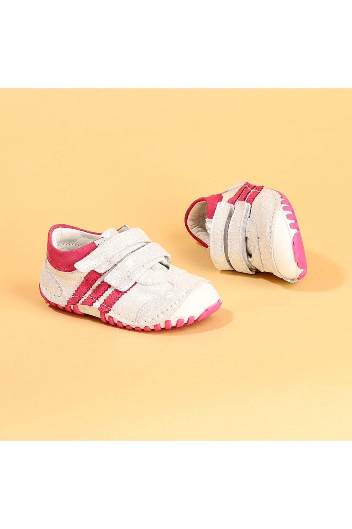Kiko Kids Kız Çocuk Beyaz Ortopedik Cırtlı Ayakkabı