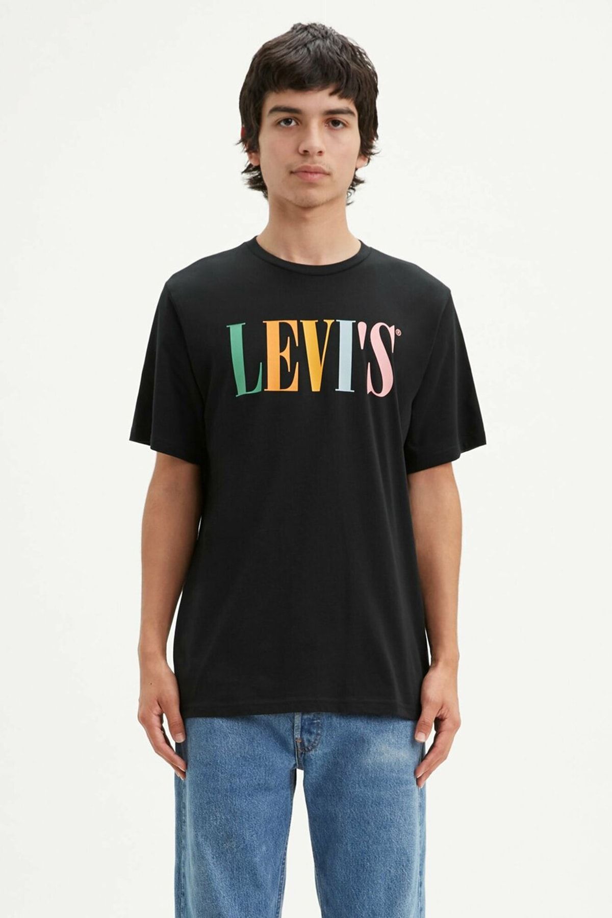 Levi's Erkek Siyah Relaxed Logo T-shirt