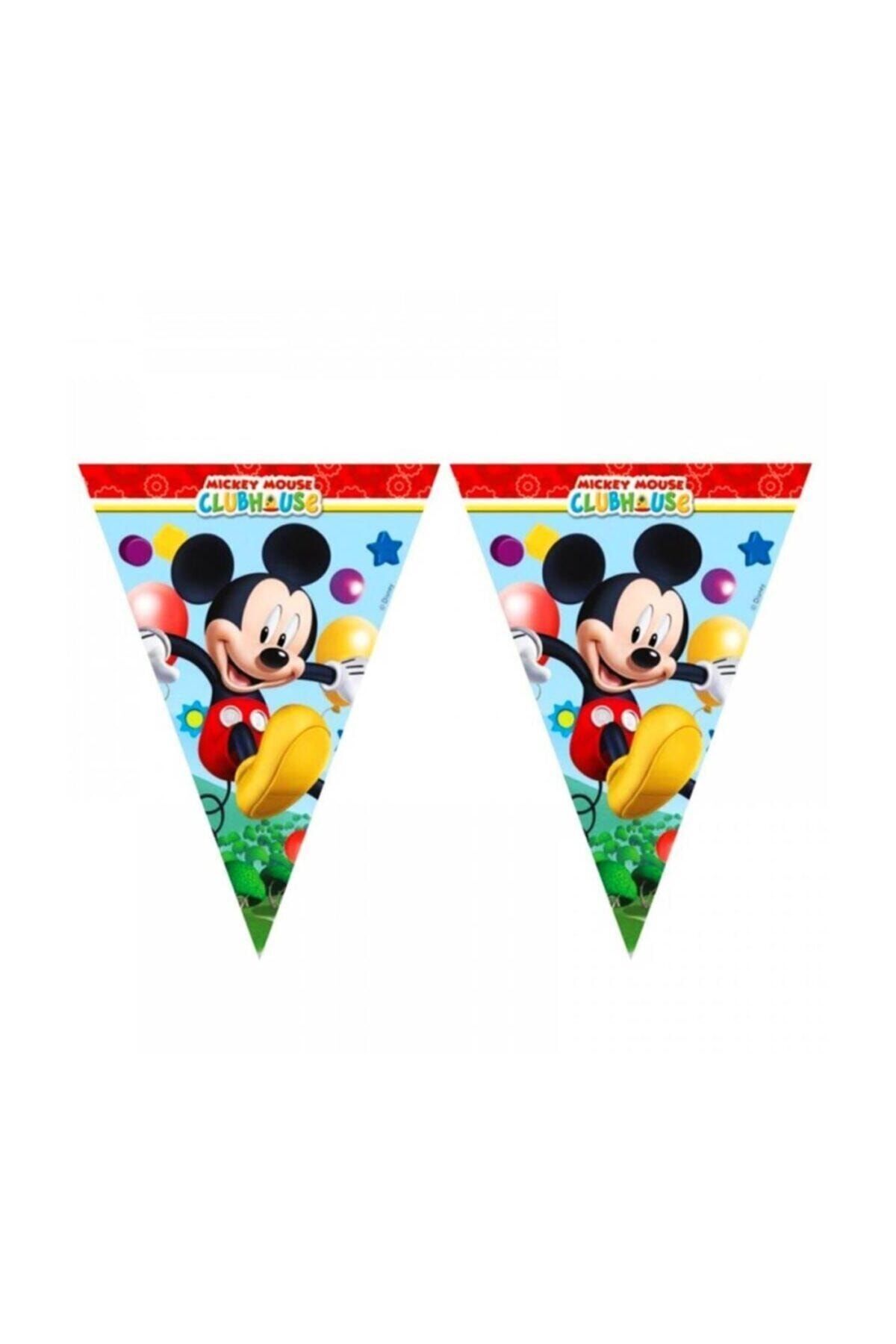 1 Adet Iyi Ki Doğdun Mickey Mouse Konsept 1.9 m Temalı Parti Flaması_0