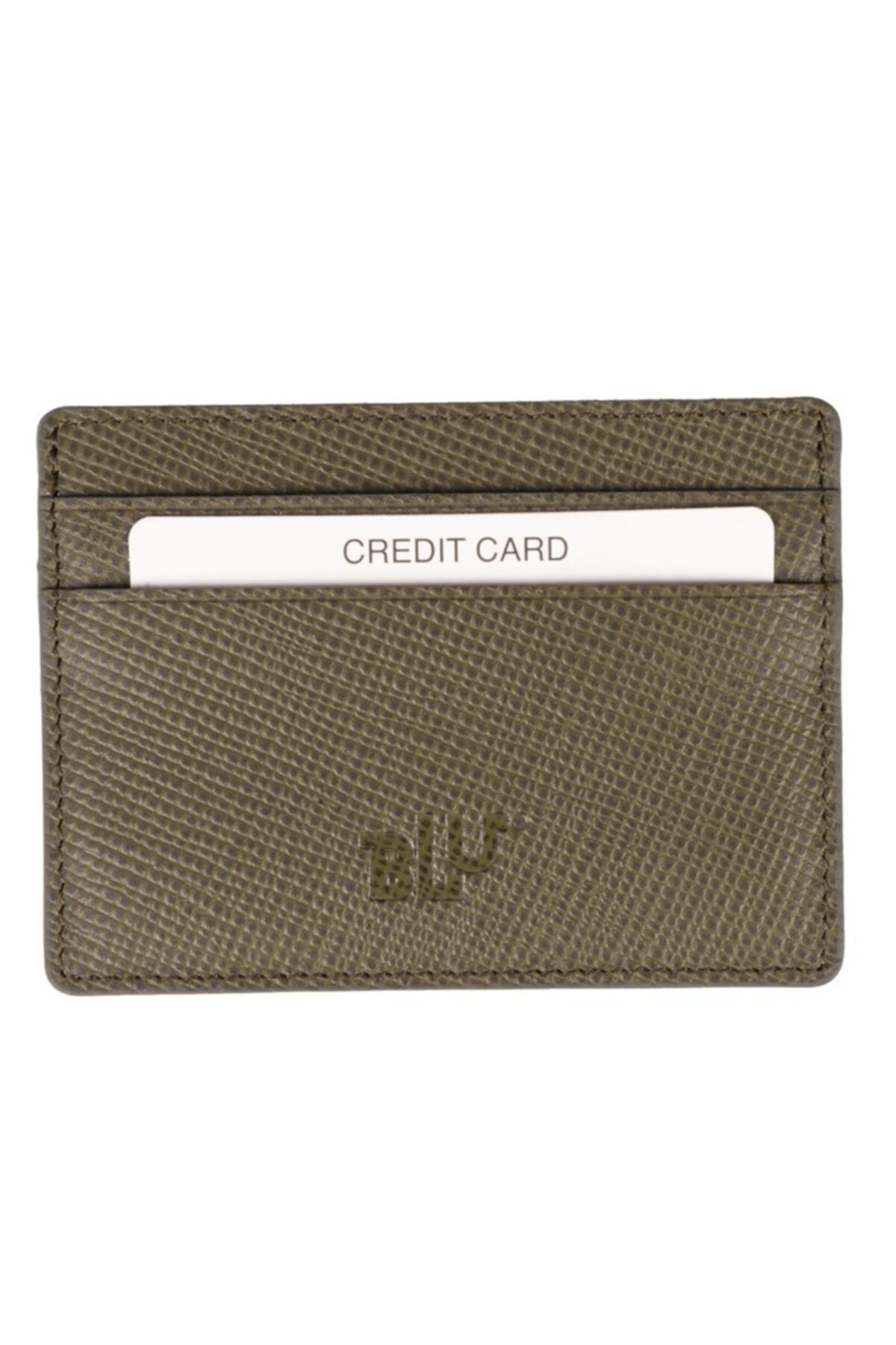 BLU Erkek Yeşil Deri Kredi Kartlık