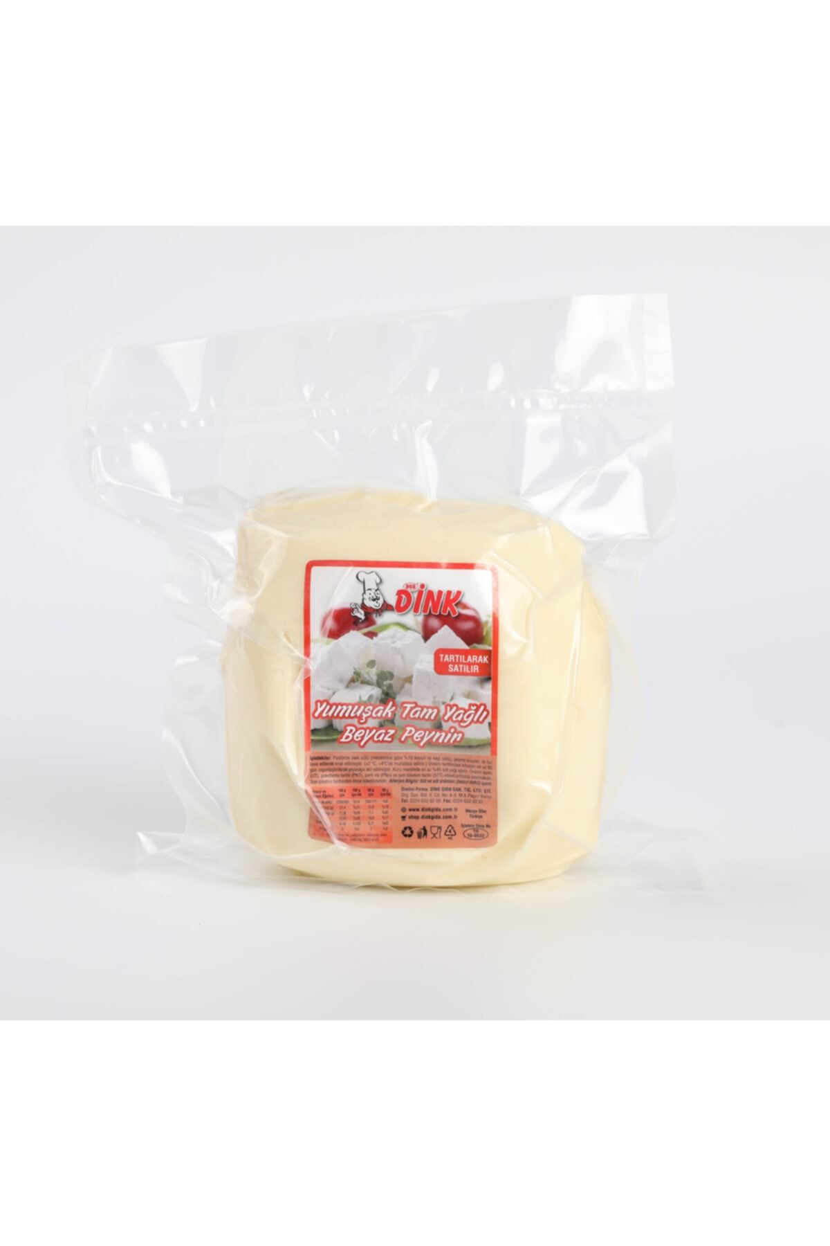 DİNK GIDA Tam Yağlı Klasik Olgunlaştırılmış Yumuşak Beyaz Peynir 500g. - Şirden Mayalı