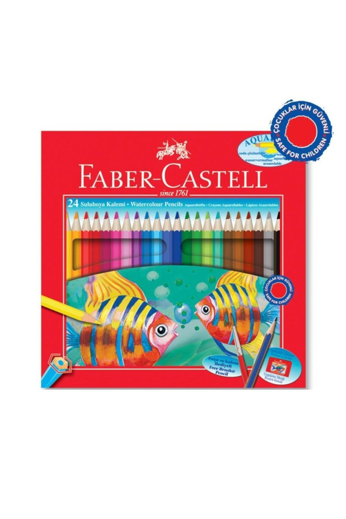 Faber Castell Aquarel Kuru Boya Kalemi Karton Kutu 24 Renk