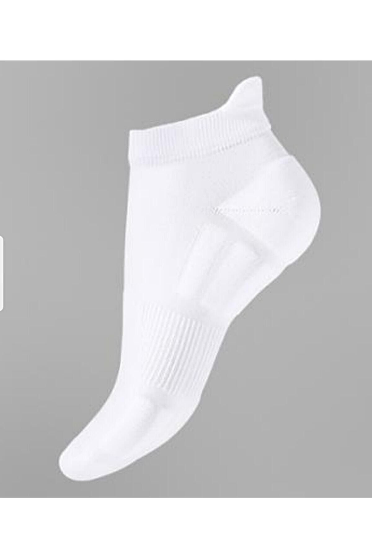 Relaxfit Seamless Profesyonel Antibakteriyel Dikişsiz Beyaz Step Koşu Spor Çorabı