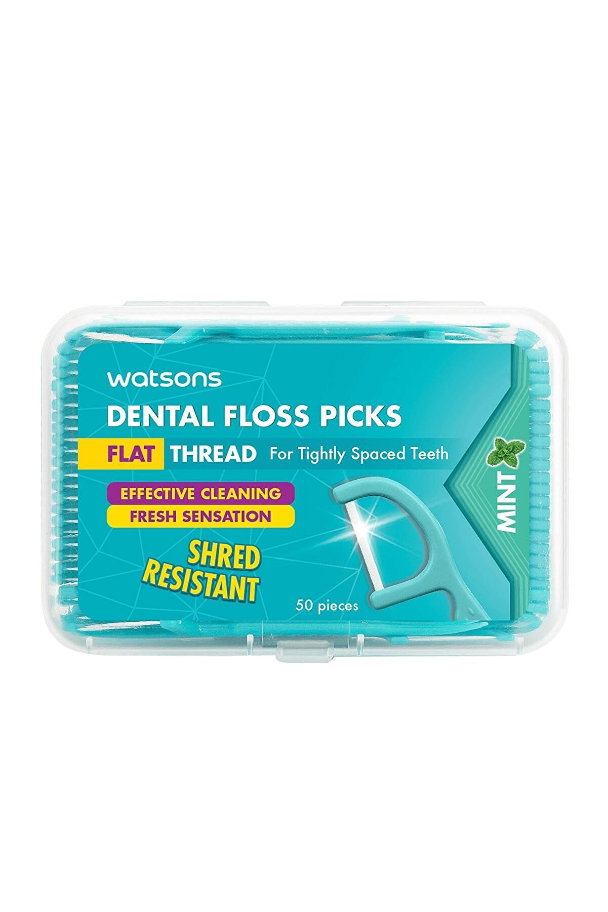 Watsons Mint Flat ThDental Floss Picks 50sx1box 4894532391141