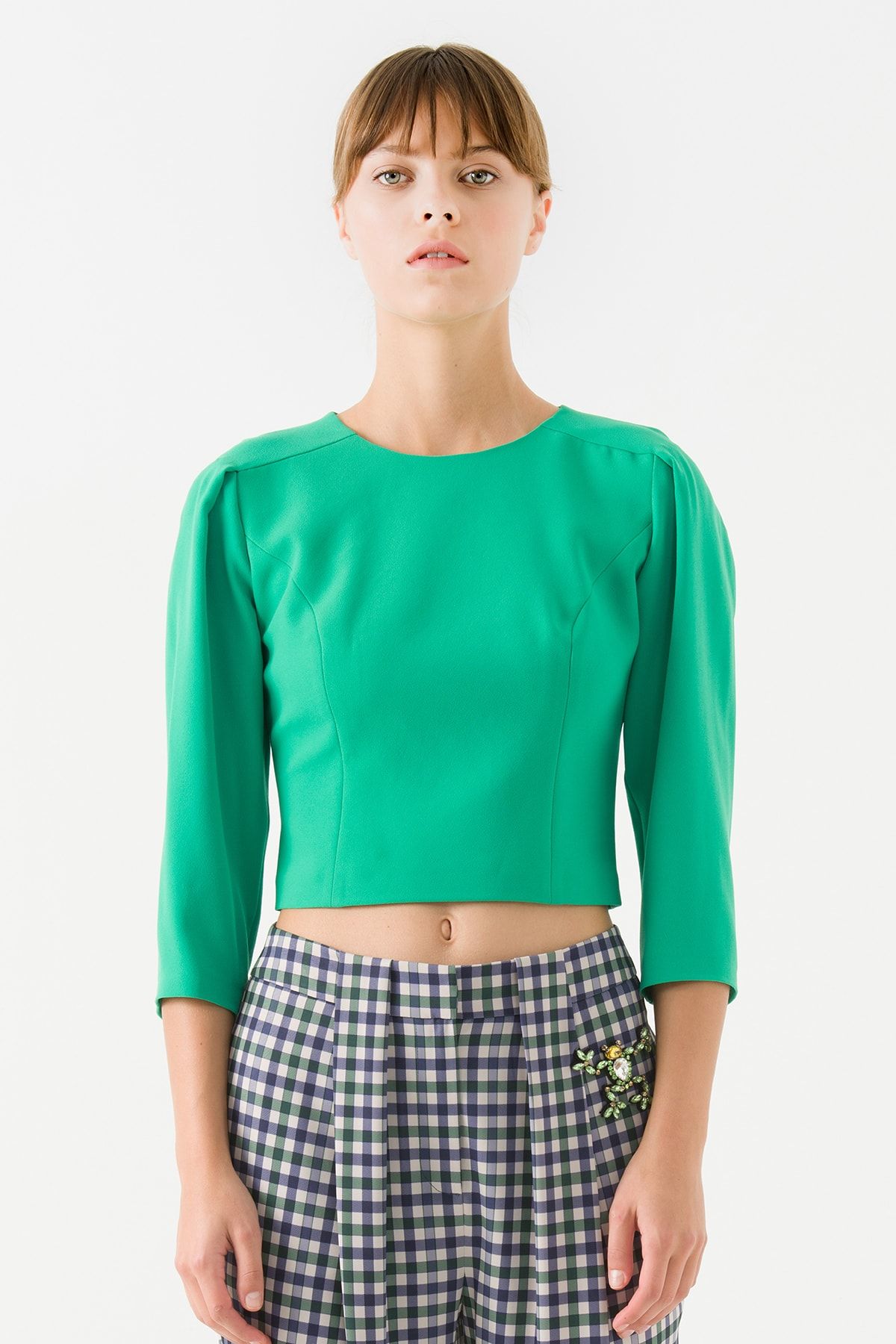 Jus De Pommes Kadın Yeşil Fermuarlı Bluz