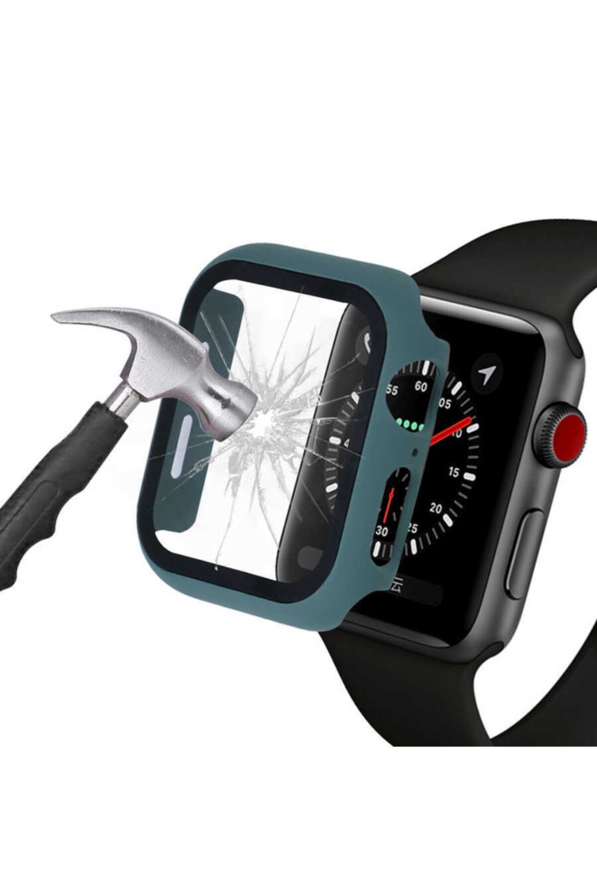 Zore Apple Watch Seri 2 3 4 5 6 40mm Tam Kaplayan Kasa Korumalı Ekran Koruyucu Kırılmaz Cam