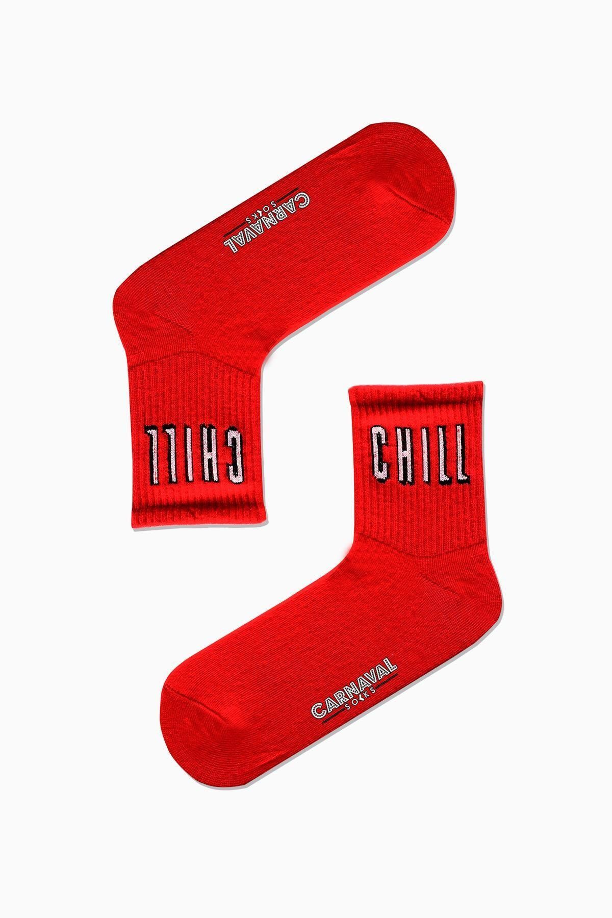 CARNAVAL SOCKS Chill Yazılı Desenli Renkli Spor Çorap