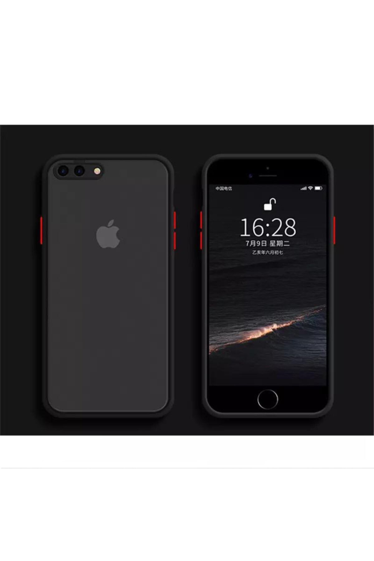 Kılıfsiparis Iphone 7 Plus / 8 Plus Kamera Korumalı Silikon Siyah Kılıf